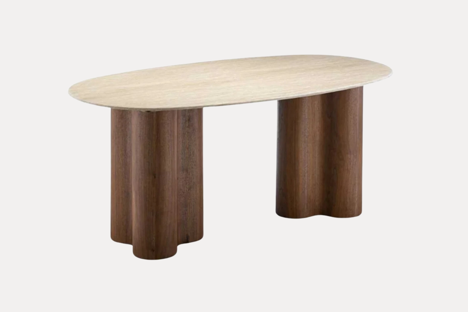 Eettafel Bellaro Ovaal – Donker Hout en Marmer