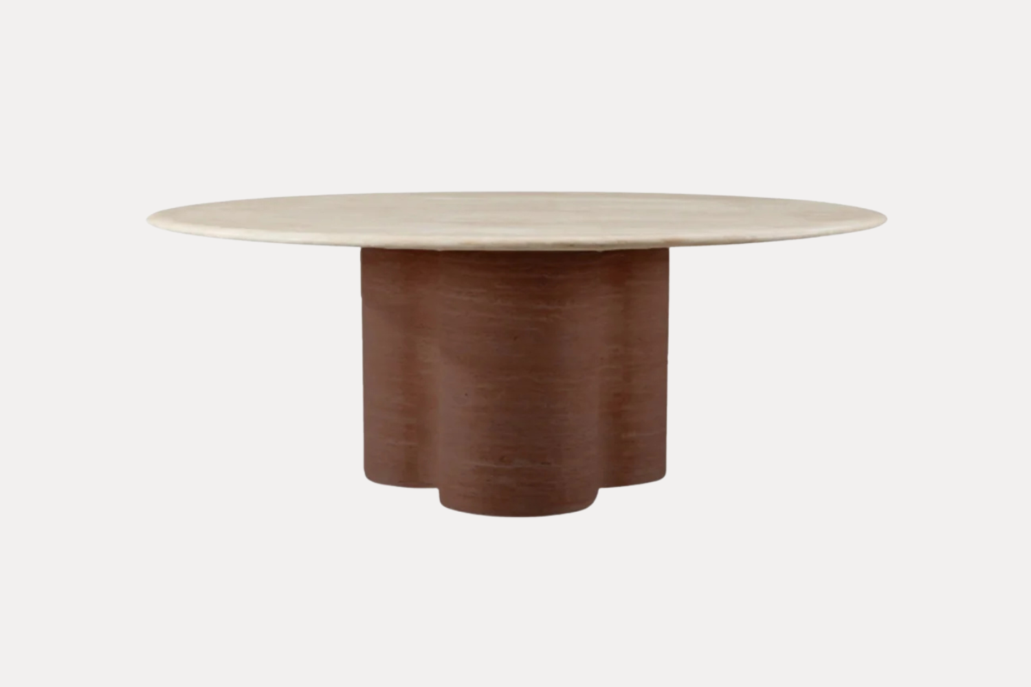 Eettafel Bellaro Rond – Rond Marmer en Donker Hout