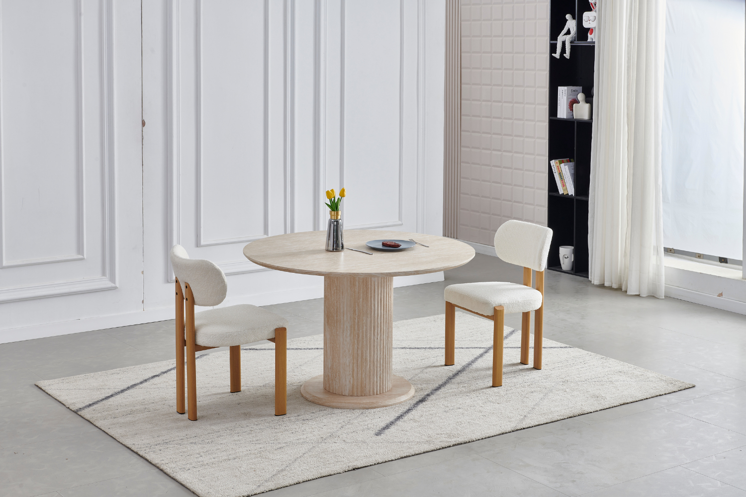 Eettafel Decor Travertin - 100cm - Rond
