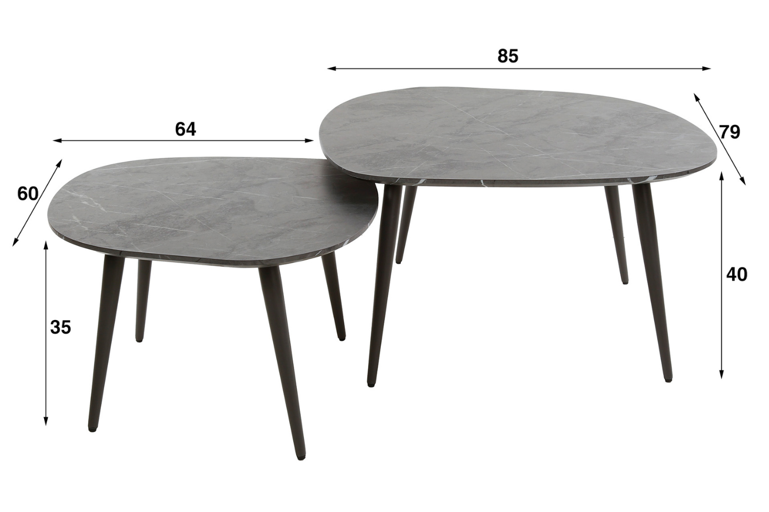 Salontafel Rock organisch — Set van 2