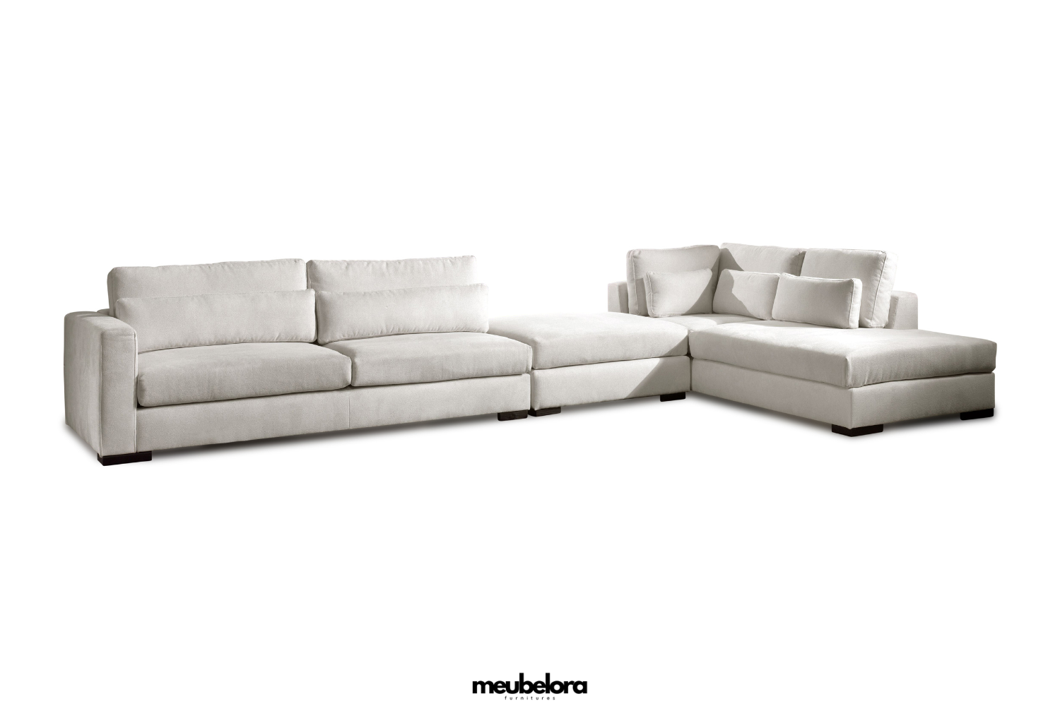 Hoeksalon Amsterdam + Poef — Longchair Rechts