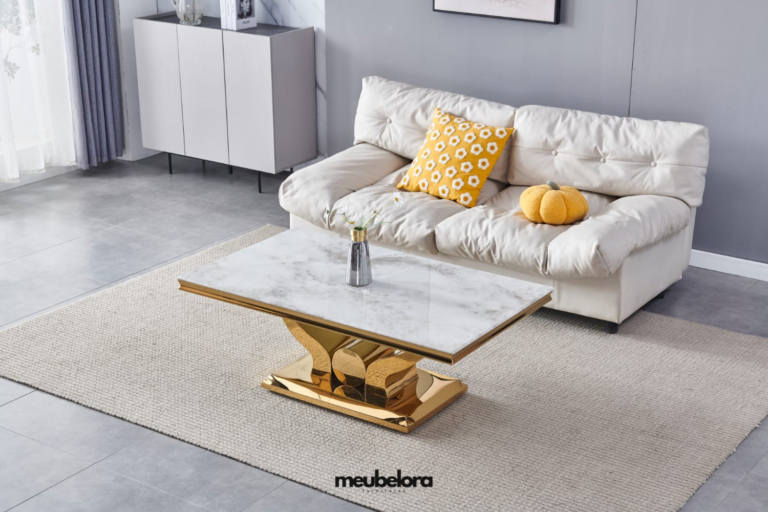 Salontafel 'Trophee' Rechthoek 120cm — Poten in Goudkleur