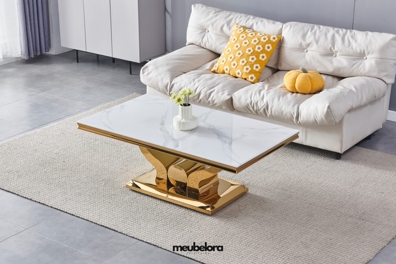 Salontafel 'Trophee' Rechthoek 120cm — Poten in Goudkleur