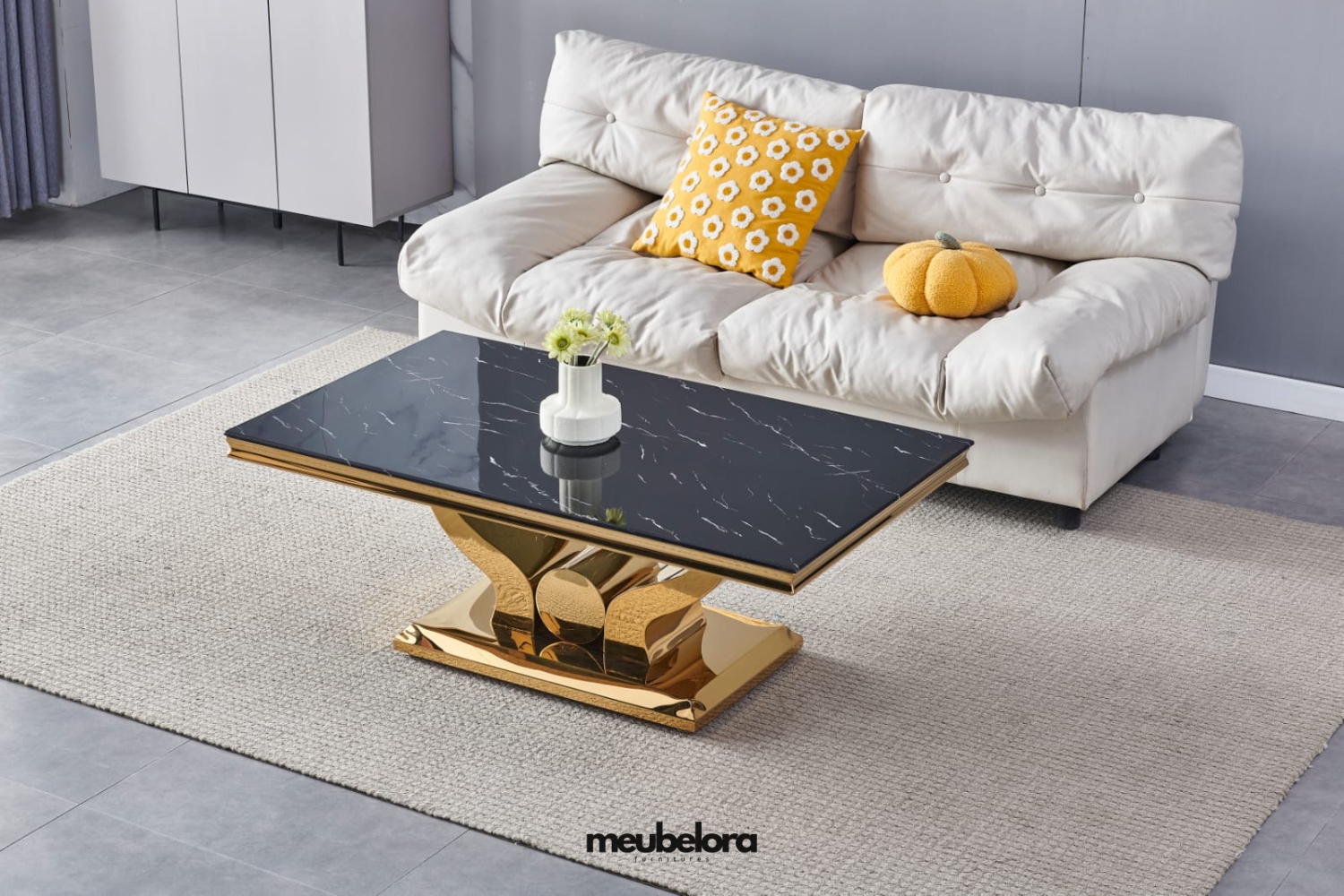 Salontafel 'Trophee' Rechthoek 120cm — Poten in Goudkleur