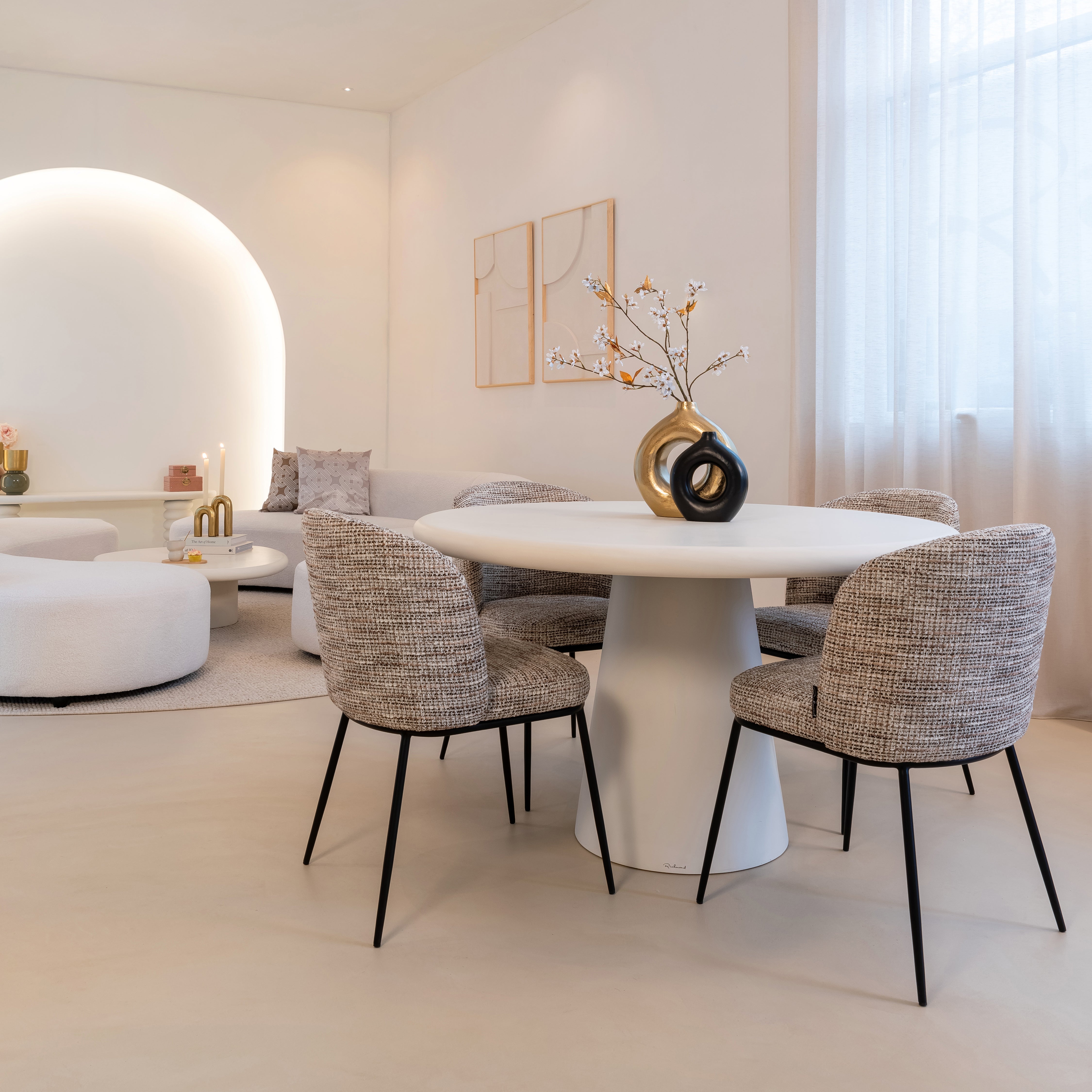 Eettafel Bloomstone – 130 cm – Wit