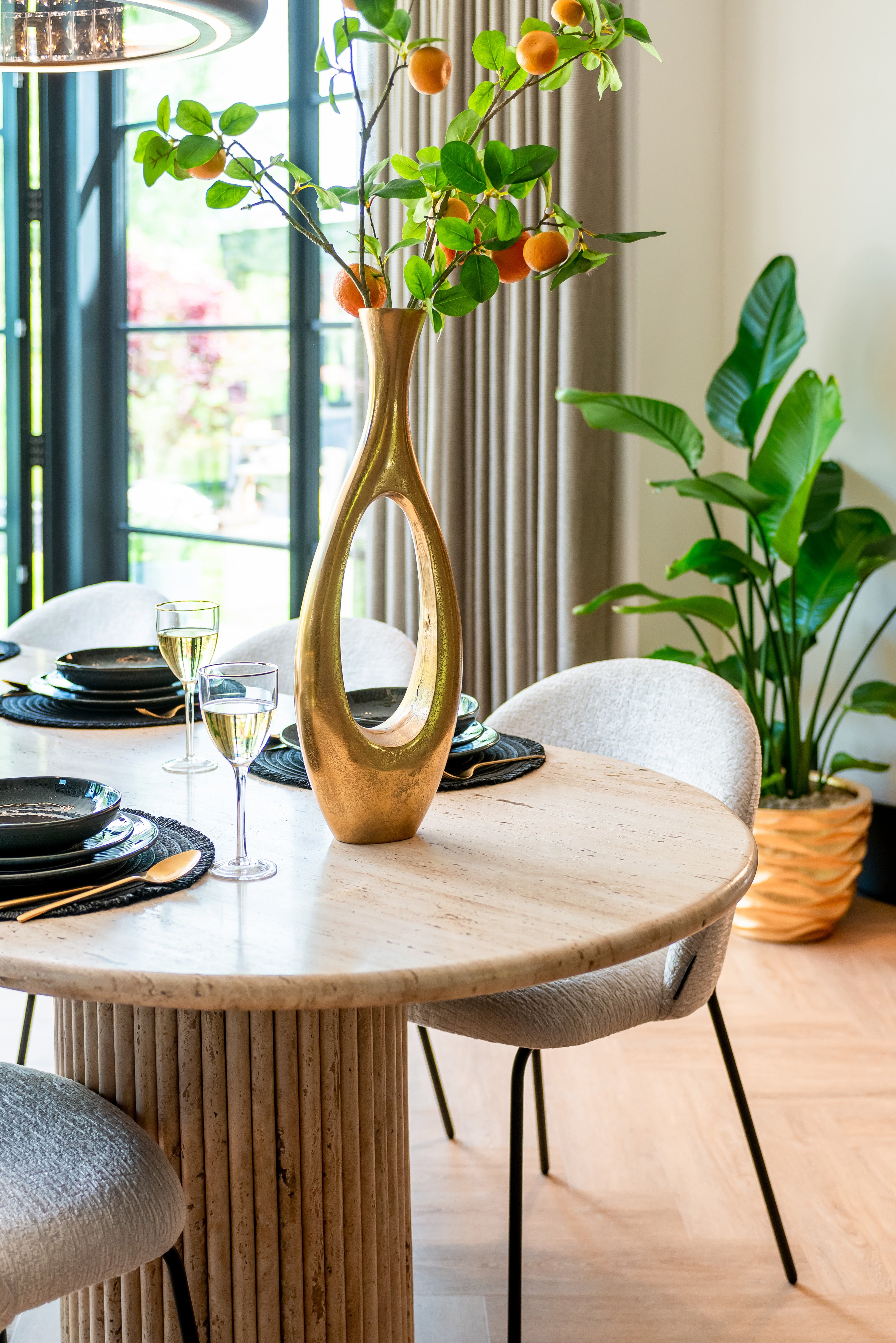 Ovale Eettafel La Cantera Travertin – 240 x 110 cm