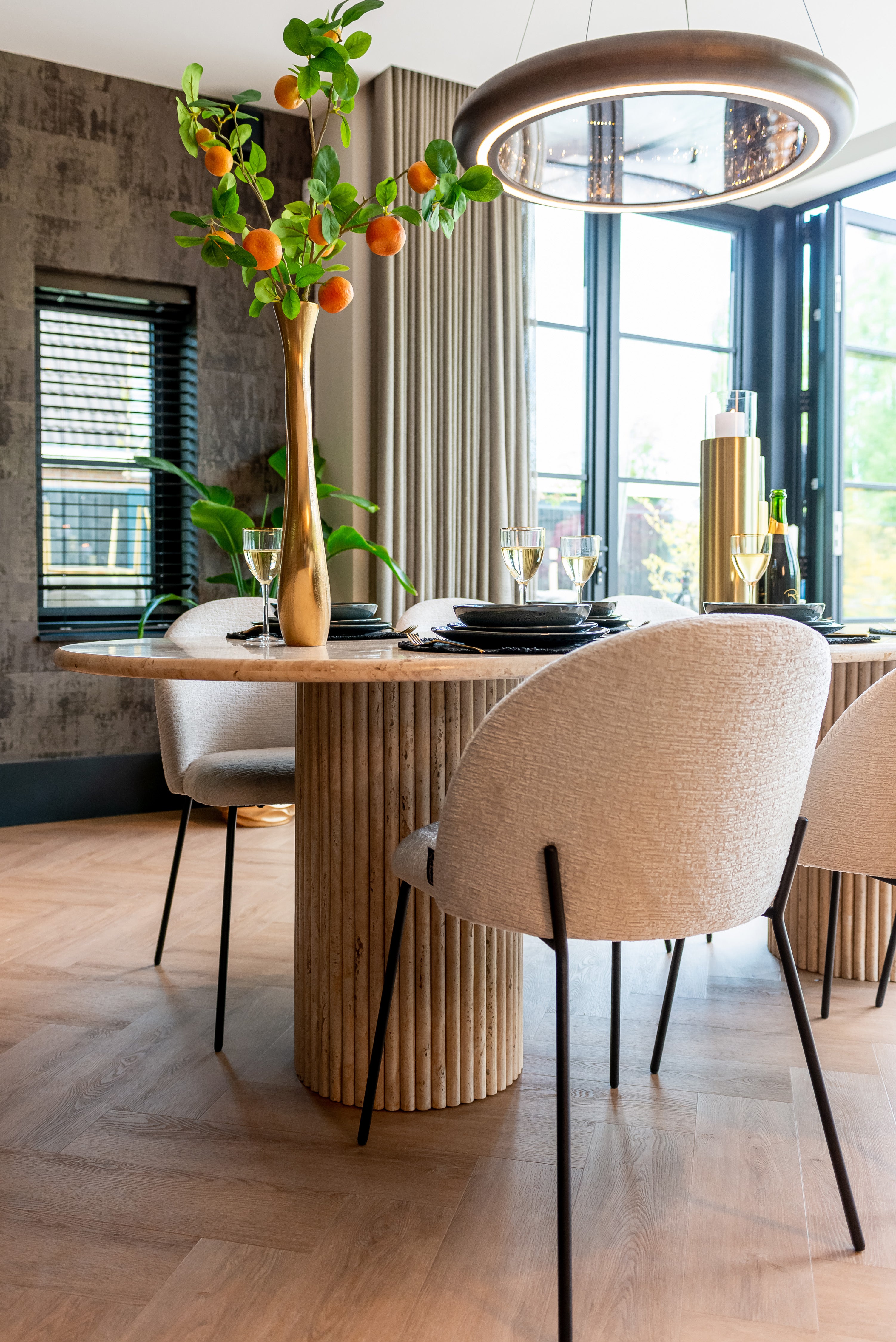 Ovale Eettafel La Cantera Travertin – 240 x 110 cm