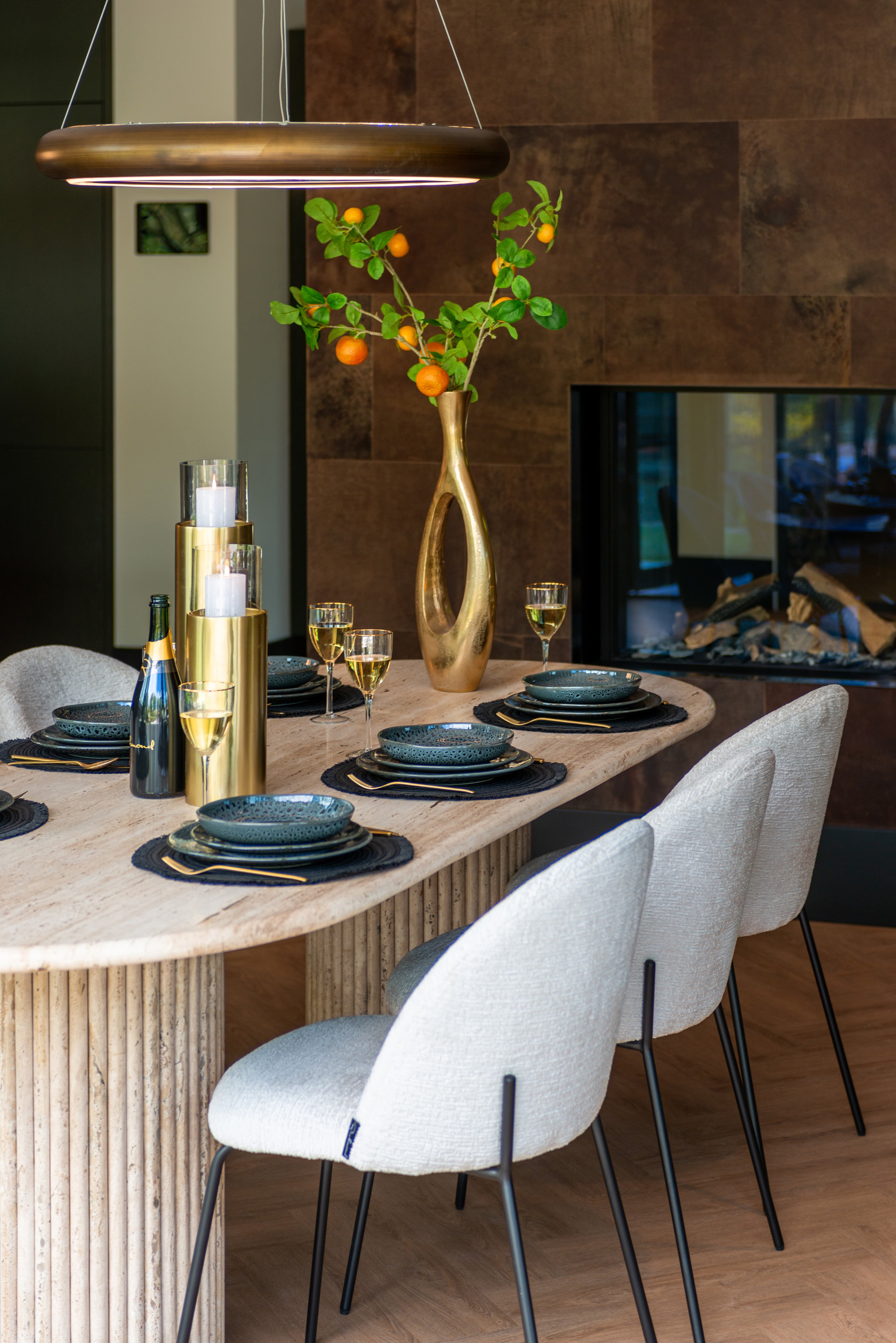 Ovale Eettafel La Cantera Travertin – 240 x 110 cm