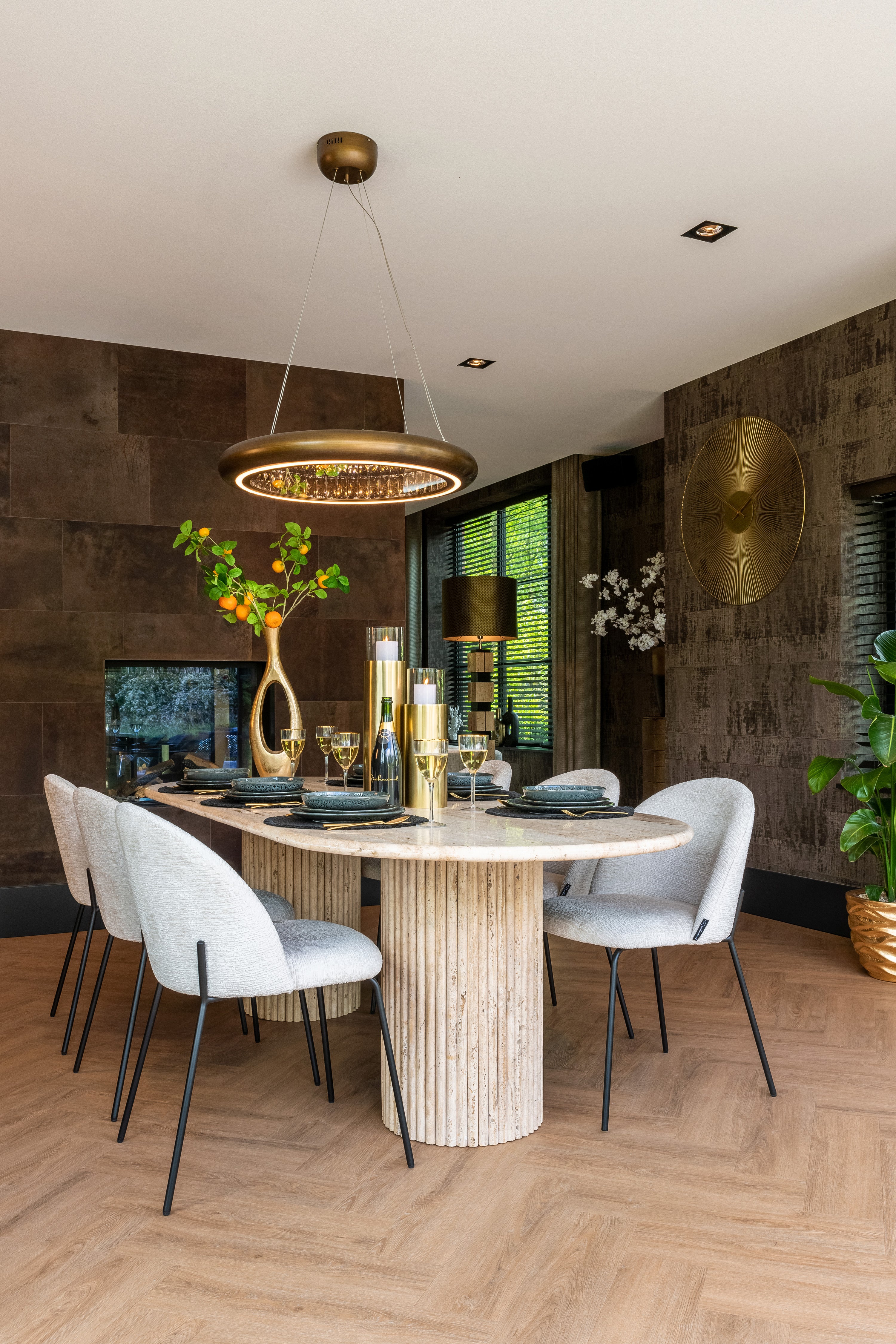 Ovale Eettafel La Cantera Travertin – 240 x 110 cm