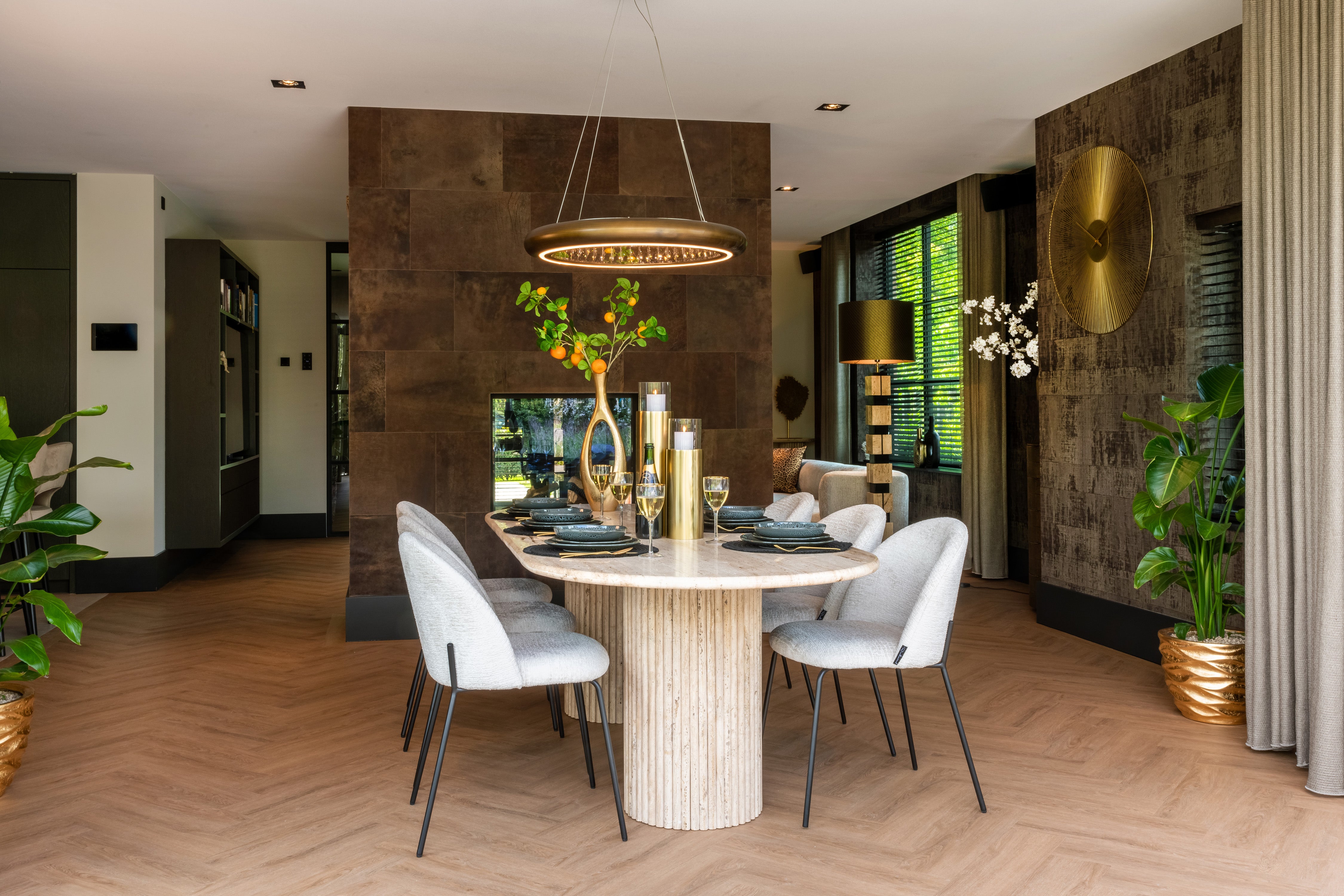 Ovale Eettafel La Cantera Travertin – 240 x 110 cm