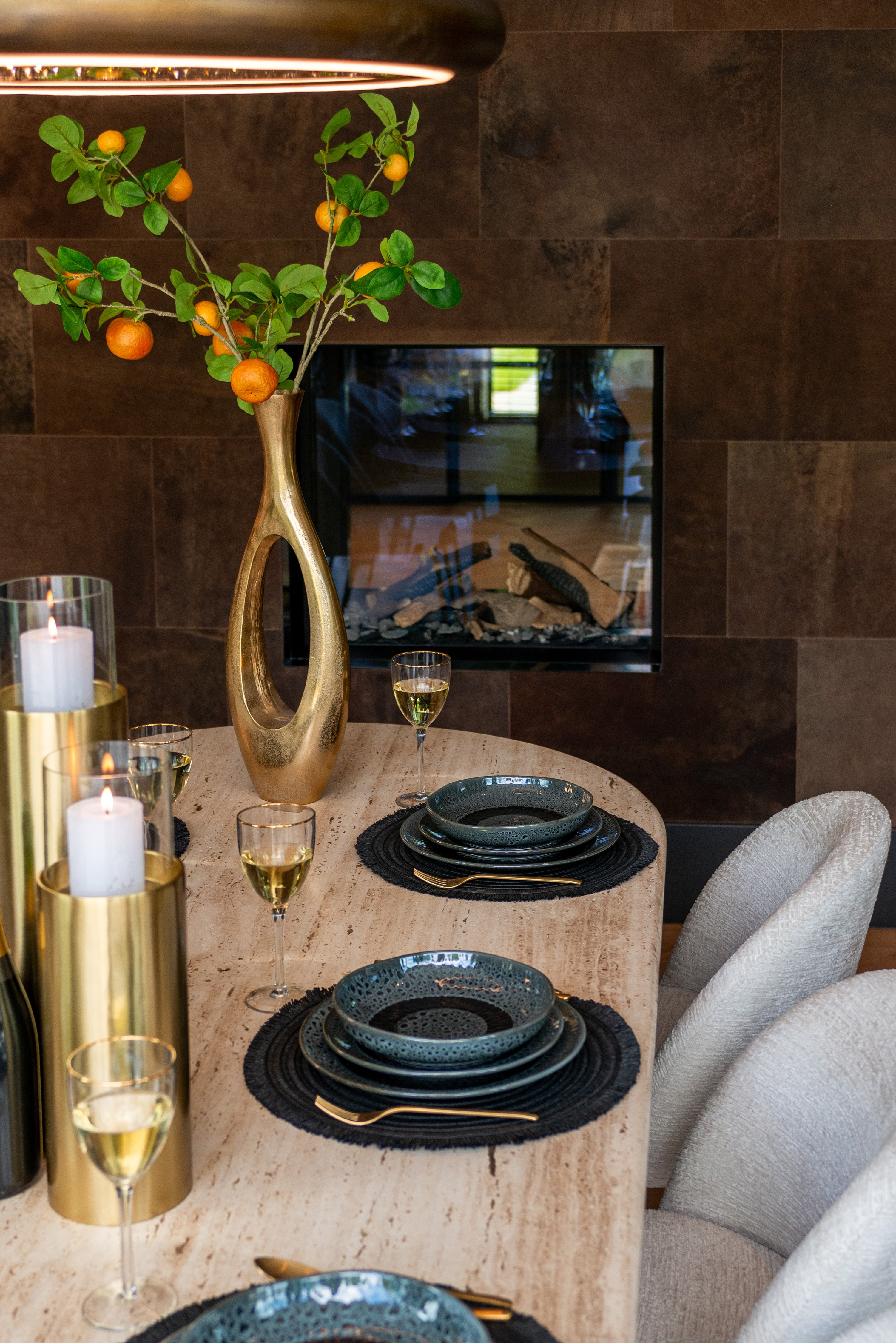 Ovale Eettafel La Cantera Travertin – 240 x 110 cm