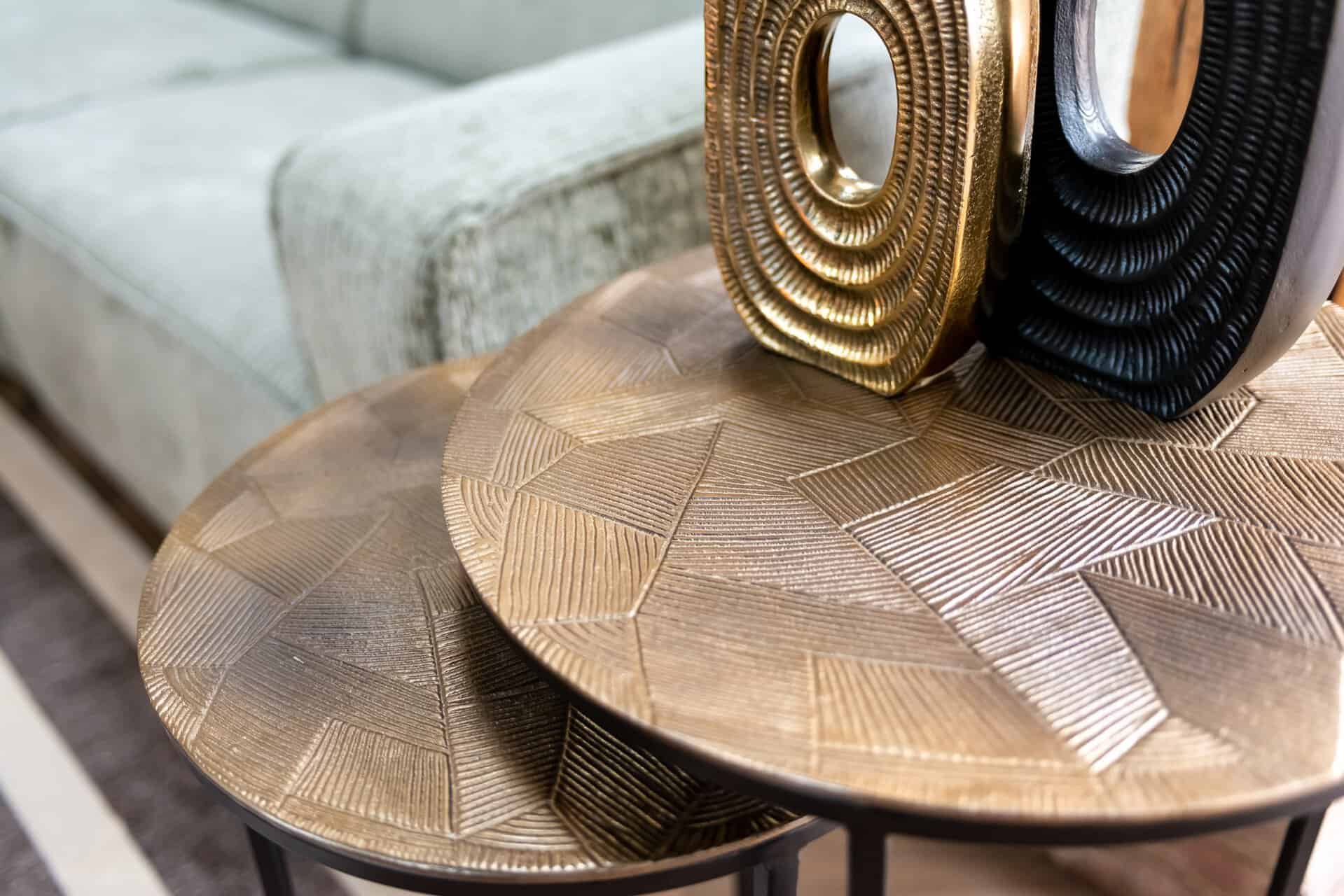 Bijzettafel Tulum set van 2 (Brushed Gold)