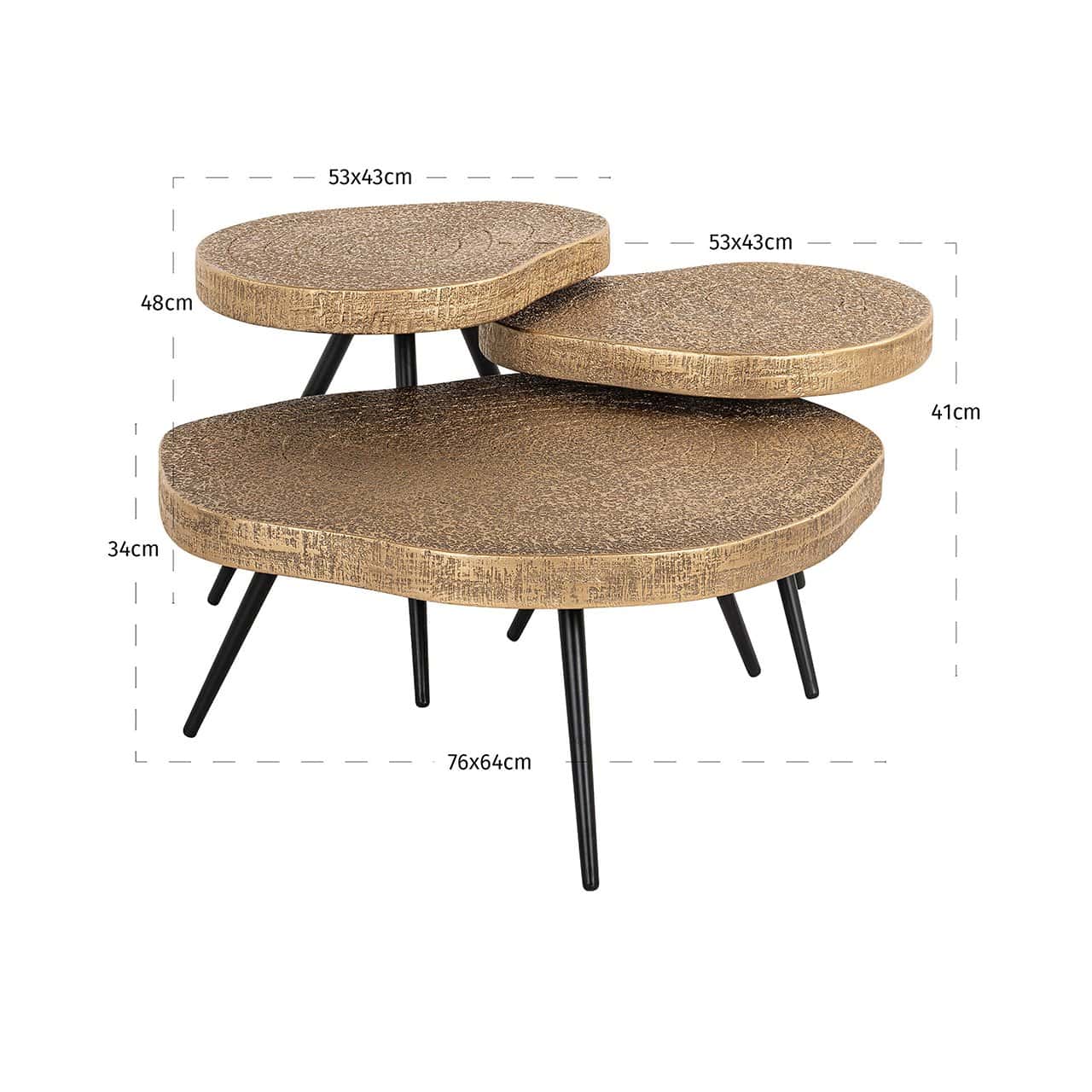 Bijzettafel Usha met glas (Pink)