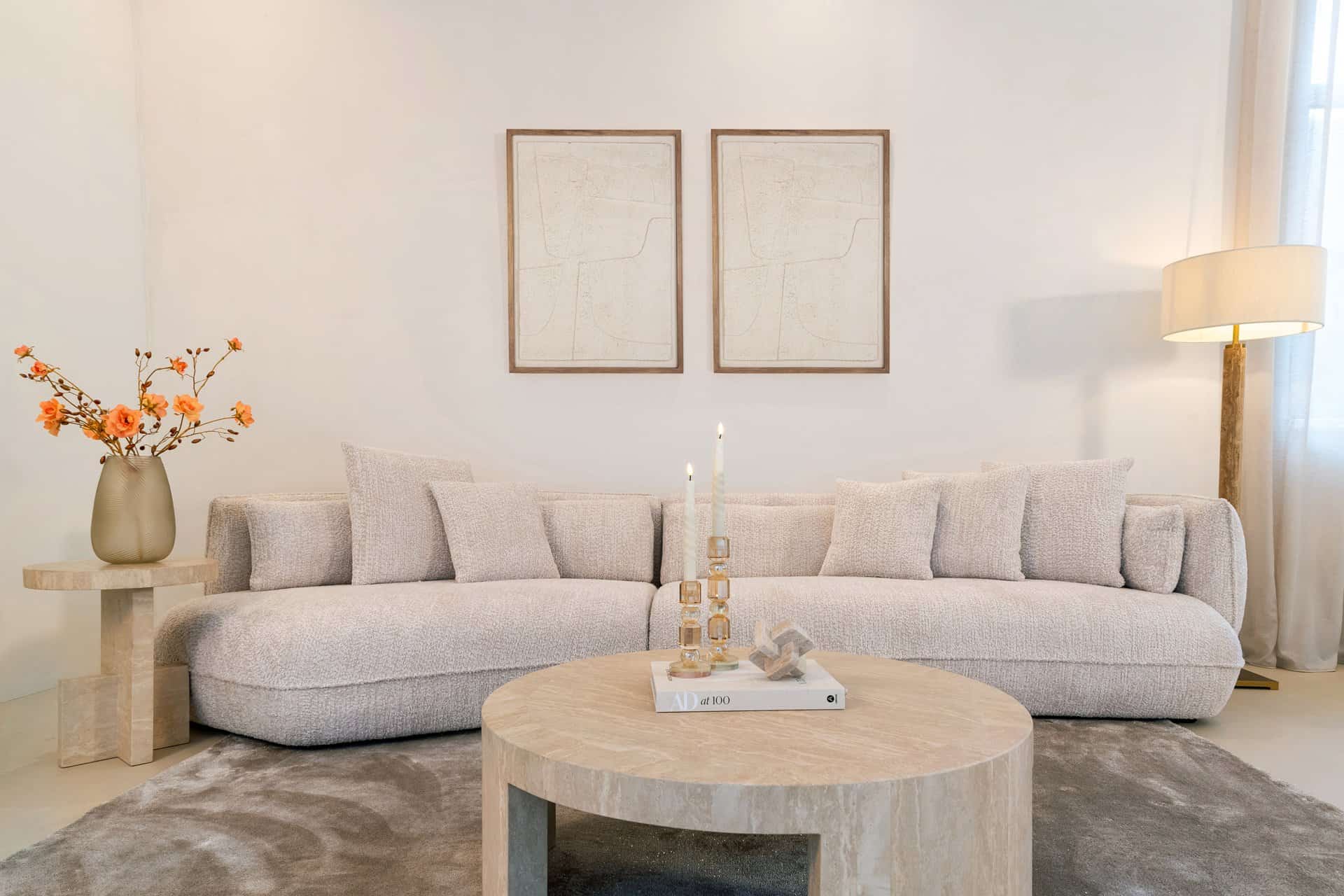 Bijzettafel Biltmore Italian Travertine (Beige)