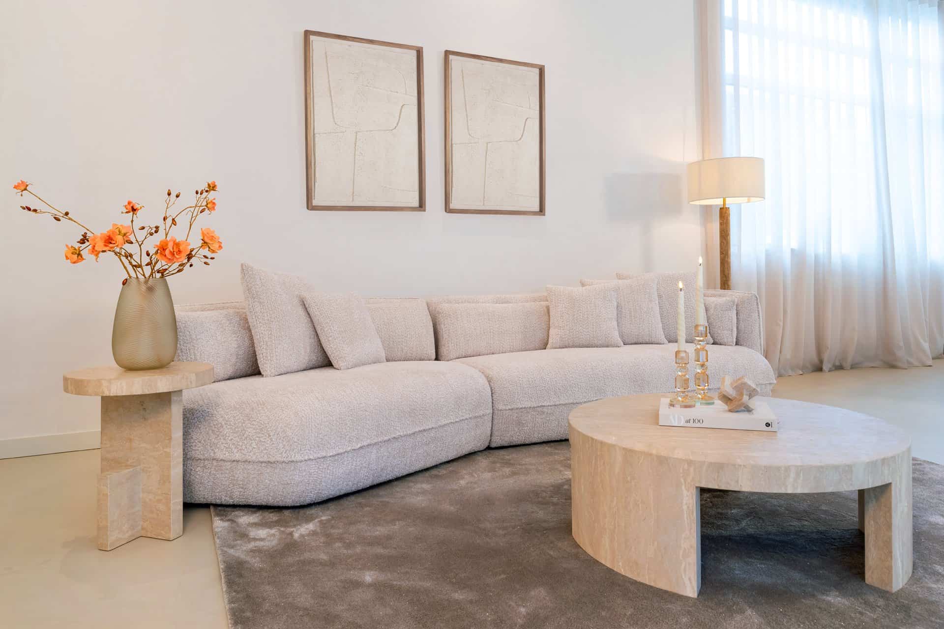 Bijzettafel Biltmore Italian Travertine (Beige)