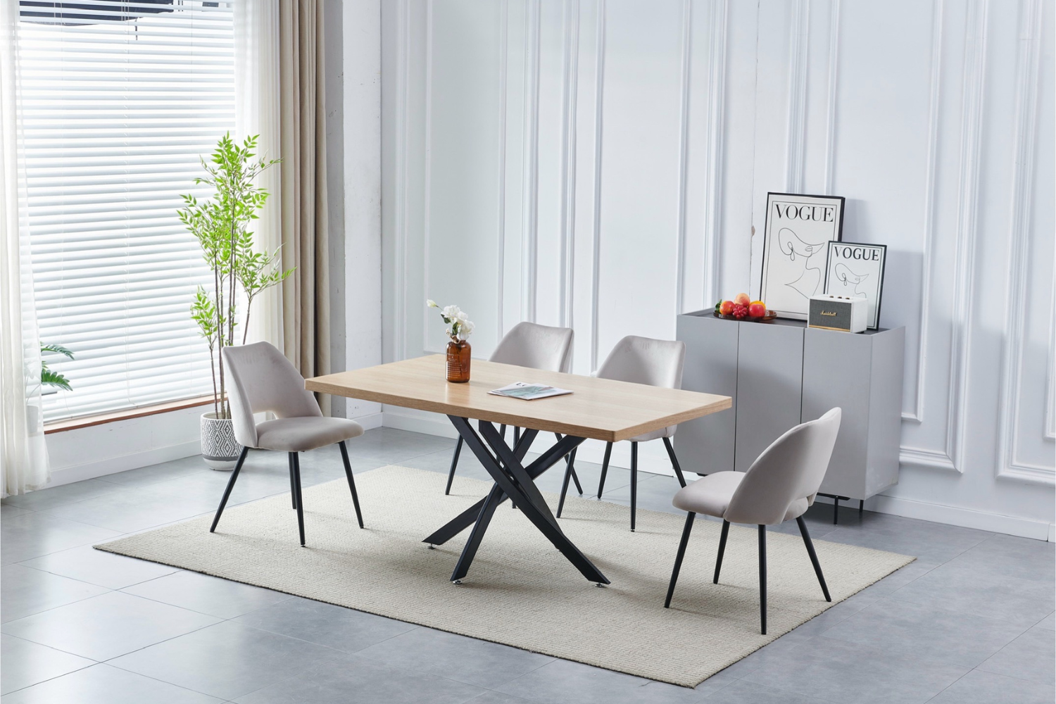 Eettafel 'Olivia' 180cm — Poten in Zwart
