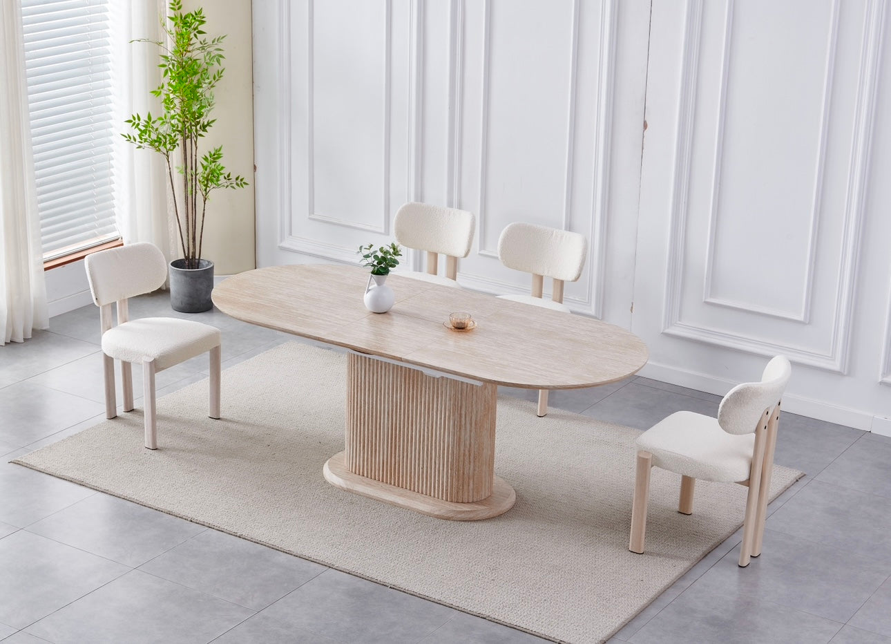 Eettafel Lea Uitschuifbaar 160/200 - Travertinlook