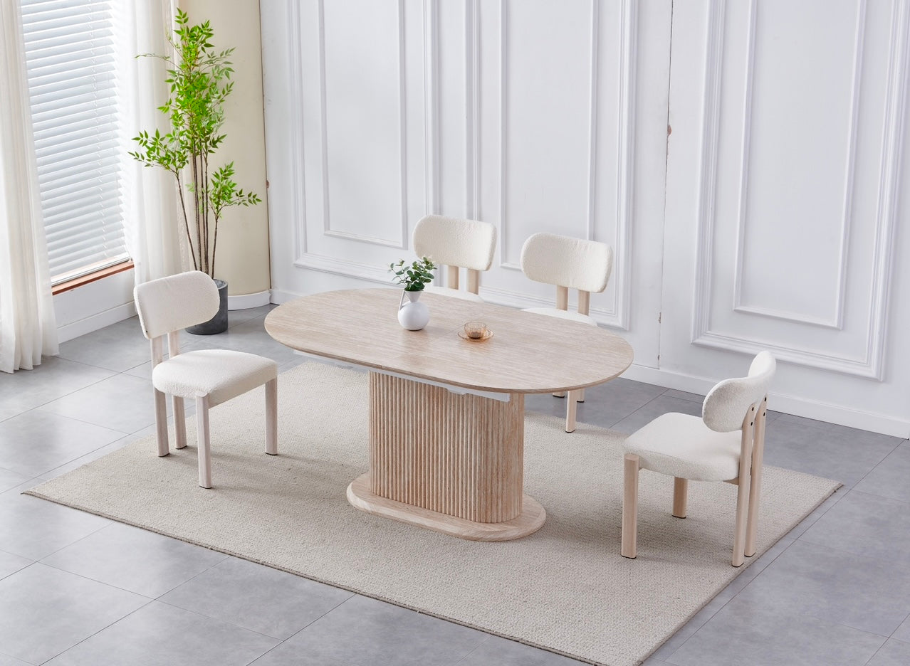 Eettafel Lea Uitschuifbaar 160/200 - Travertinlook