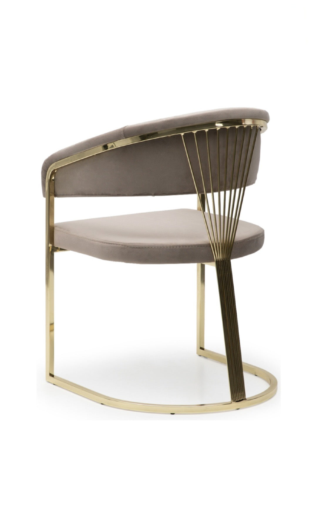 Ariana Eetakamerstoelen Velours Taupe Goudkleur