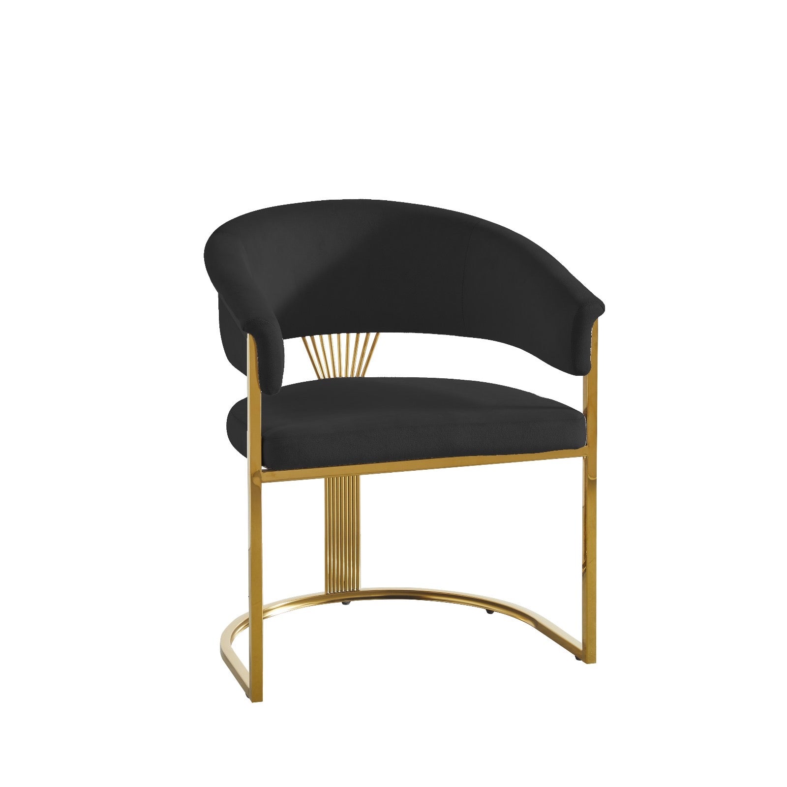 Ariana Eetakamerstoelen Velours Zwart Goudkleur