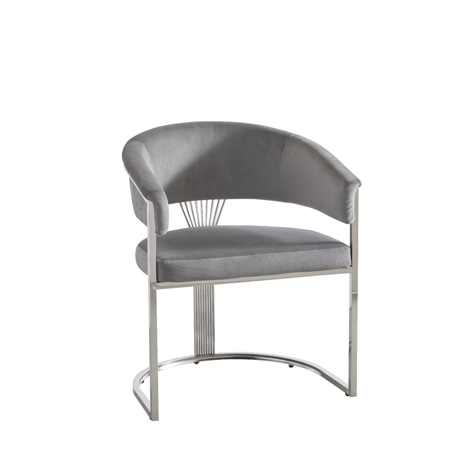 Ariana Eetakamerstoelen Velours Grijs Zilverkleur