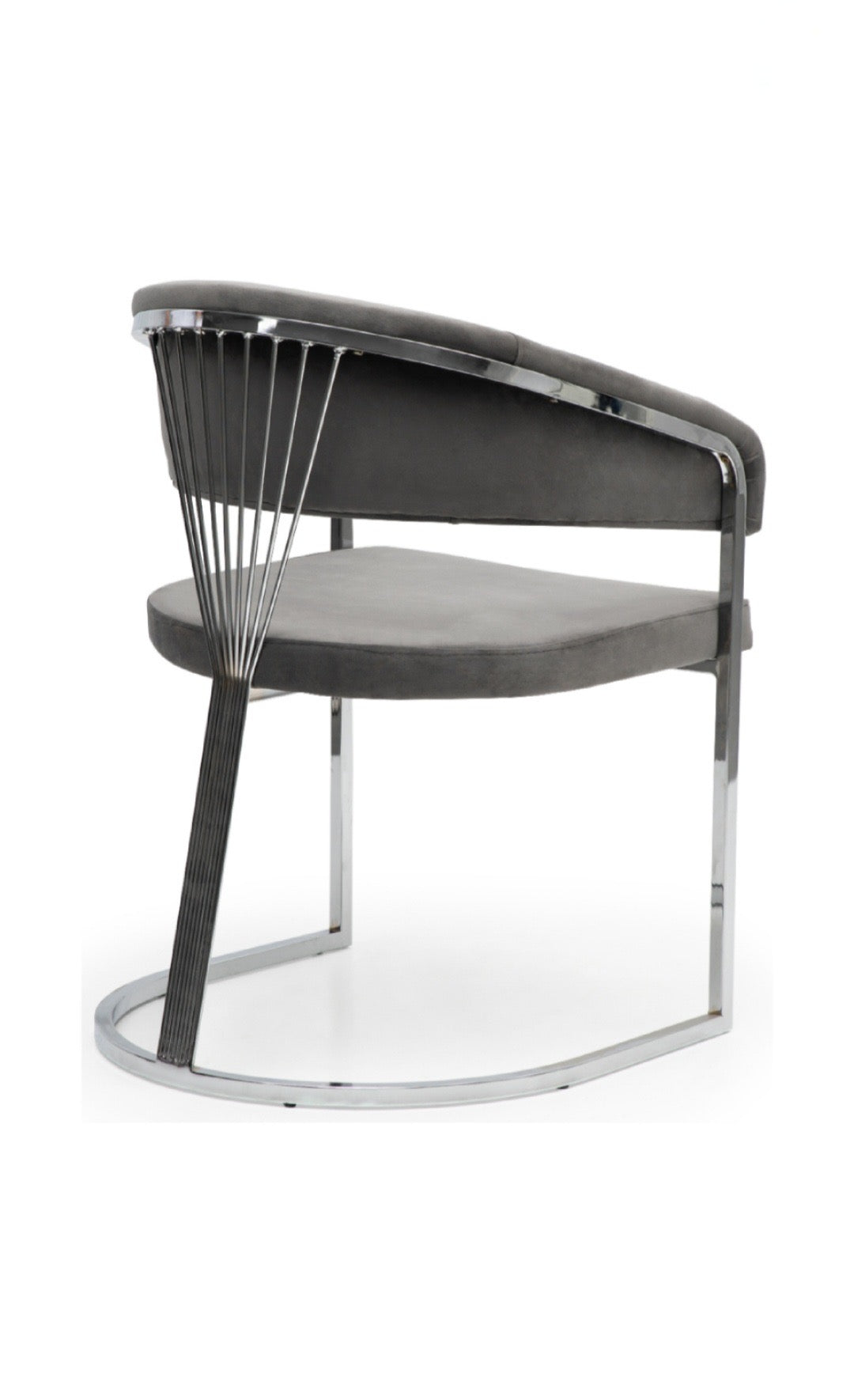 Ariana Eetakamerstoelen Velours Grijs Zilverkleur