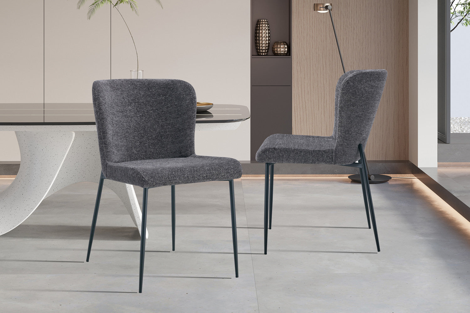 Stoel 'Lisa' Stof Fabb Raven 13 Donkergrijs