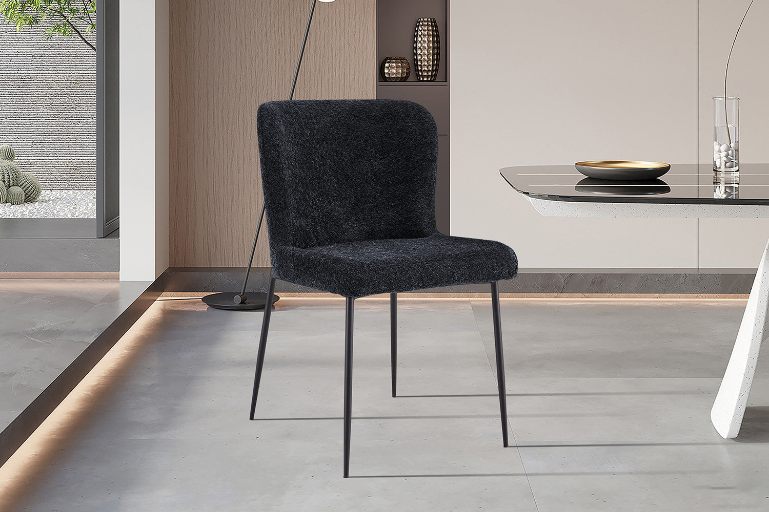 Stoel 'Lisa' Bouclé Donkergrijs