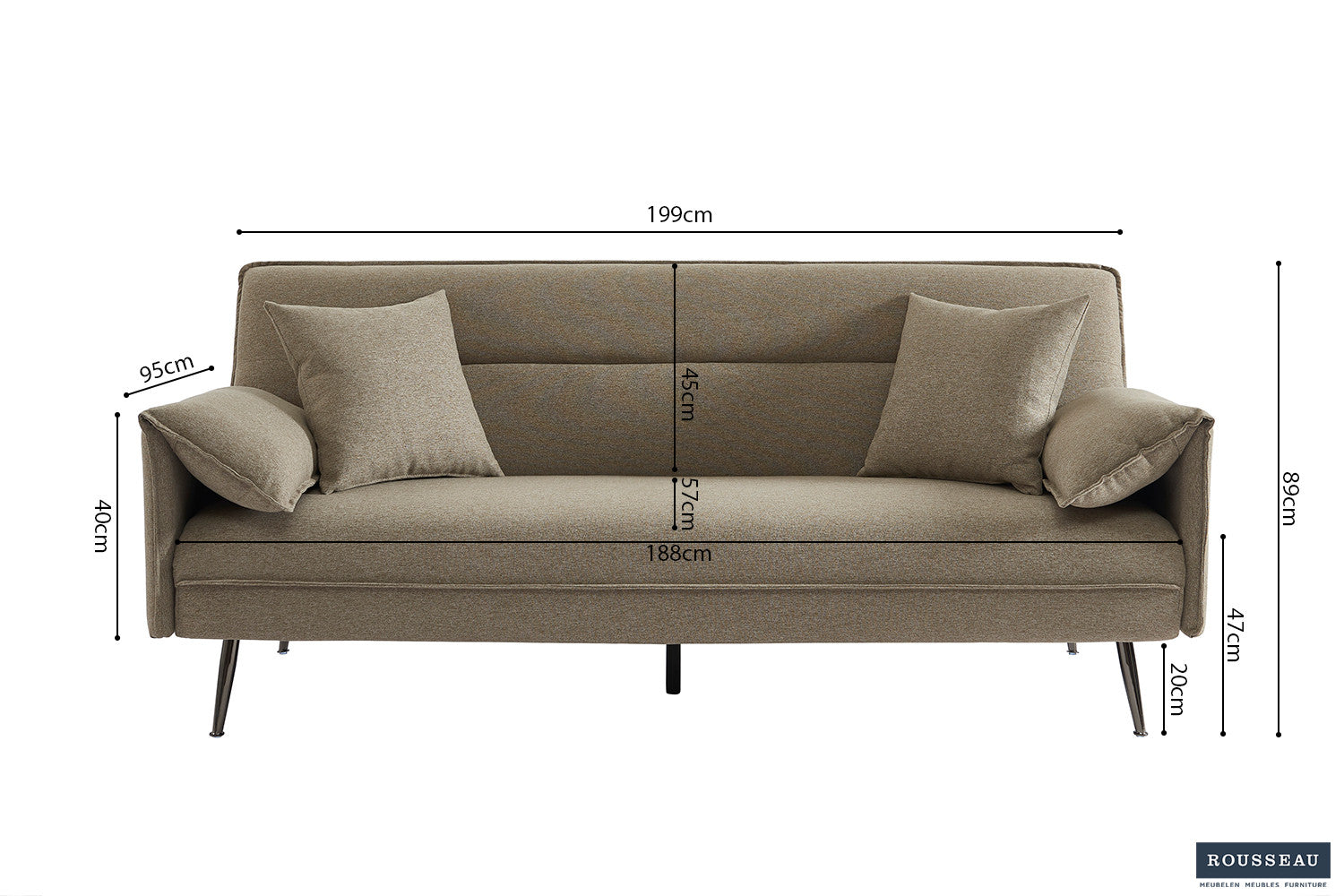 Slaapbank 'Sivas' Stof Ote Family 4 Beige