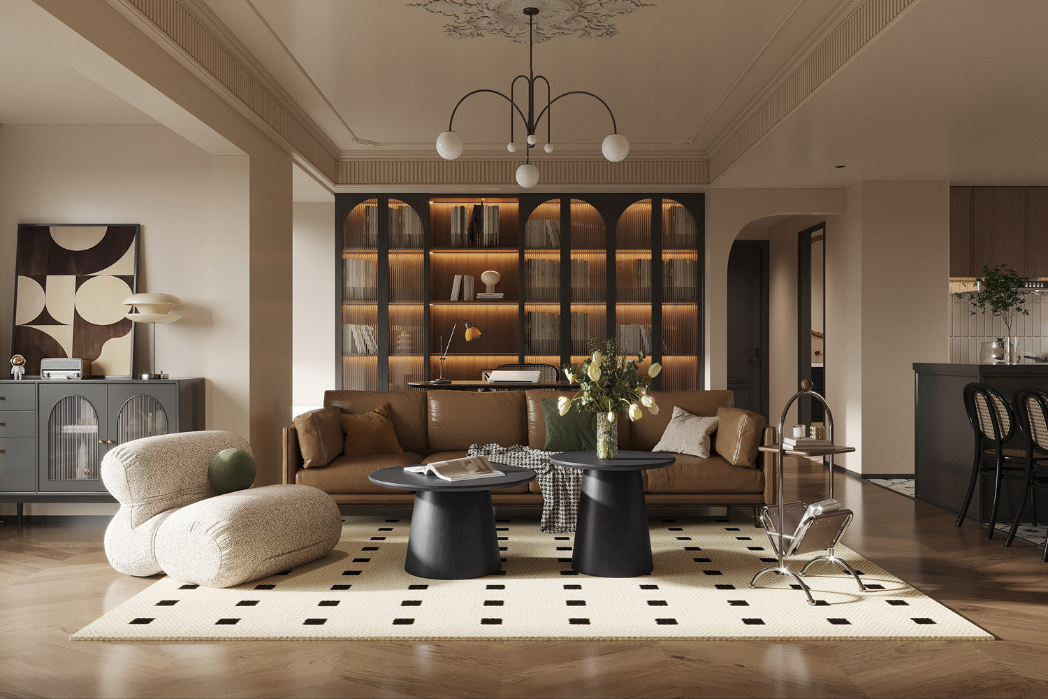 Bijzetttafel 'Miklos' 60 cm Rond Decor Donkerbruin