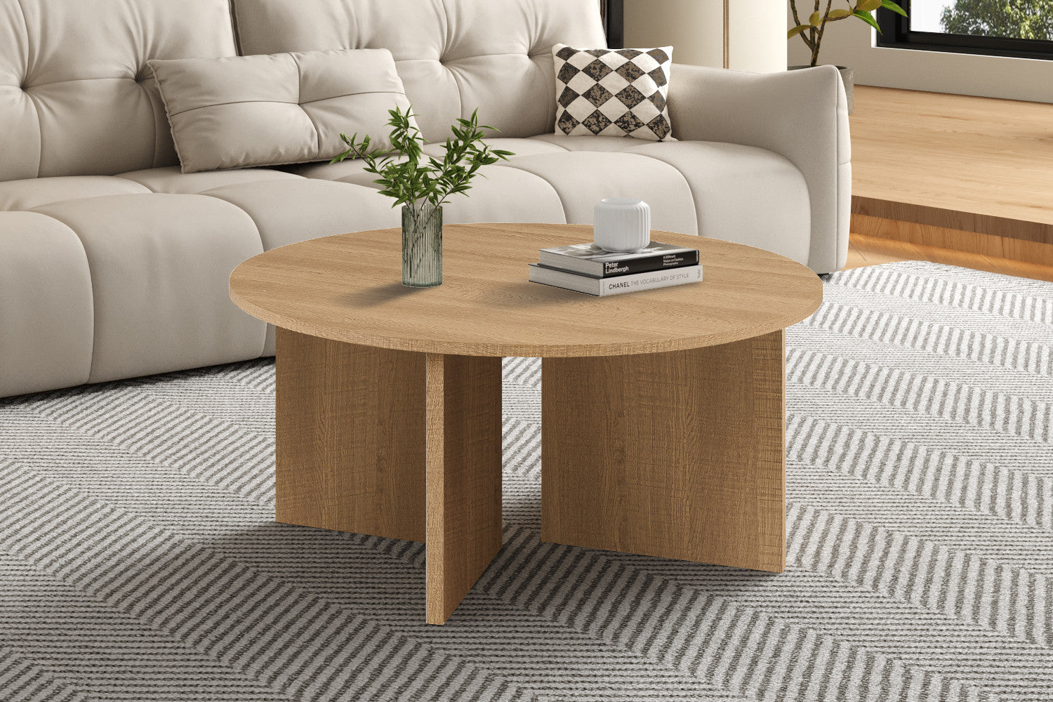 Salontafel 'Drasir' Rond Decor Eik Naturel