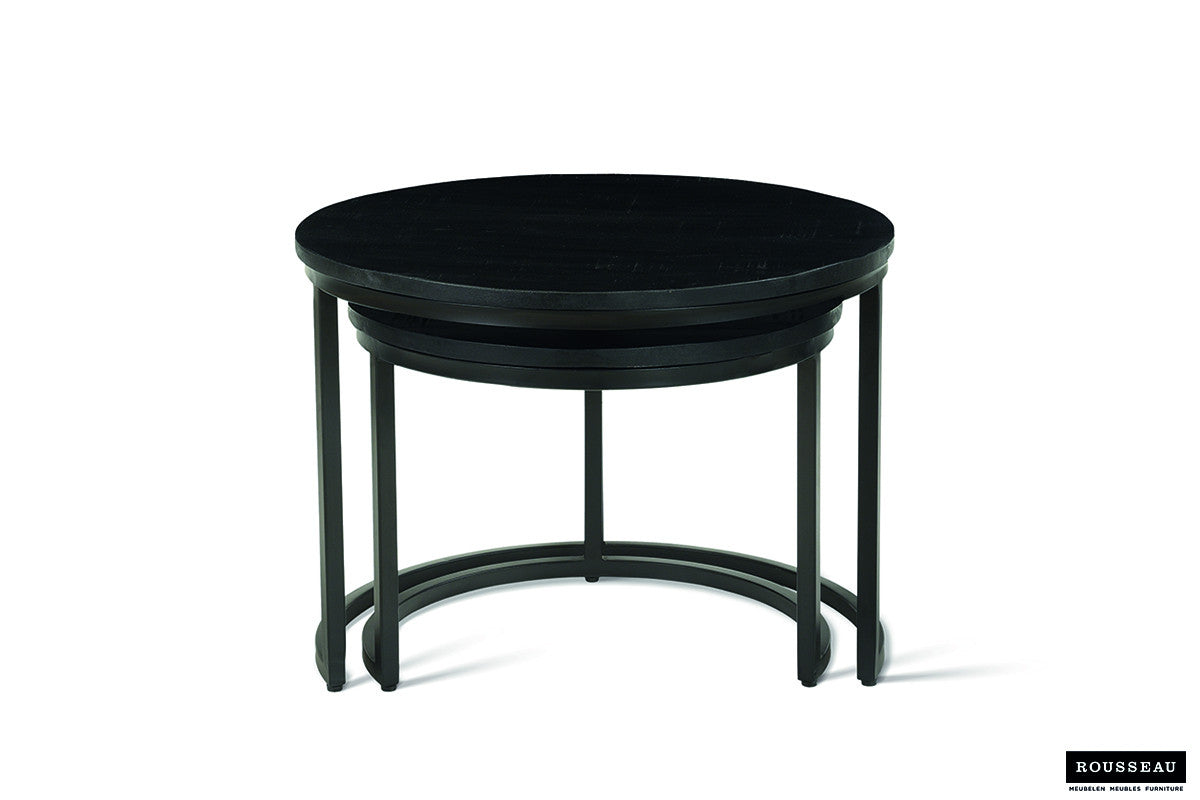 Salontafel 'Goja' 2-delig Mango hout zwart