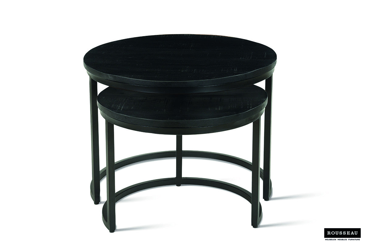 Salontafel 'Goja' 2-delig Mango hout zwart