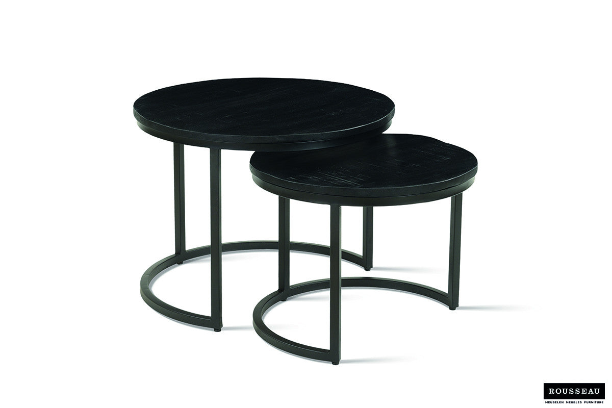 Salontafel 'Goja' 2-delig Mango hout zwart