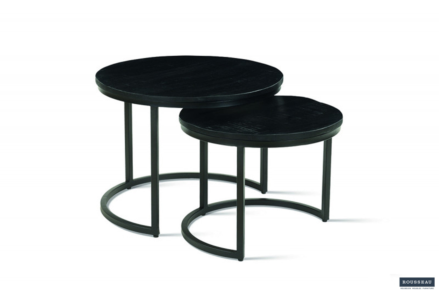 Salontafel 'Goja' 2-delig Mango hout zwart