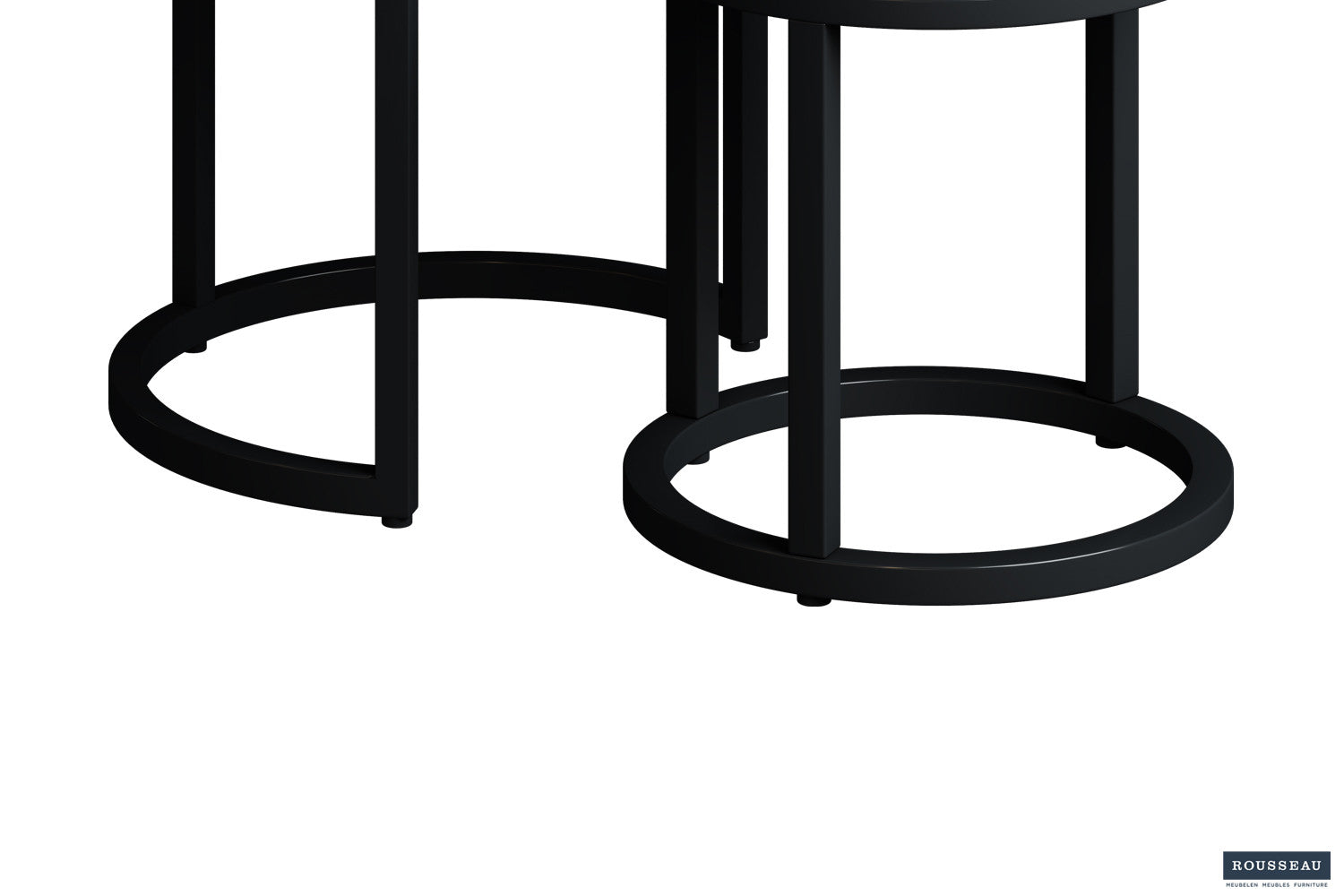 Bijzettafel 'Plano' 3-delig Mango hout zwart