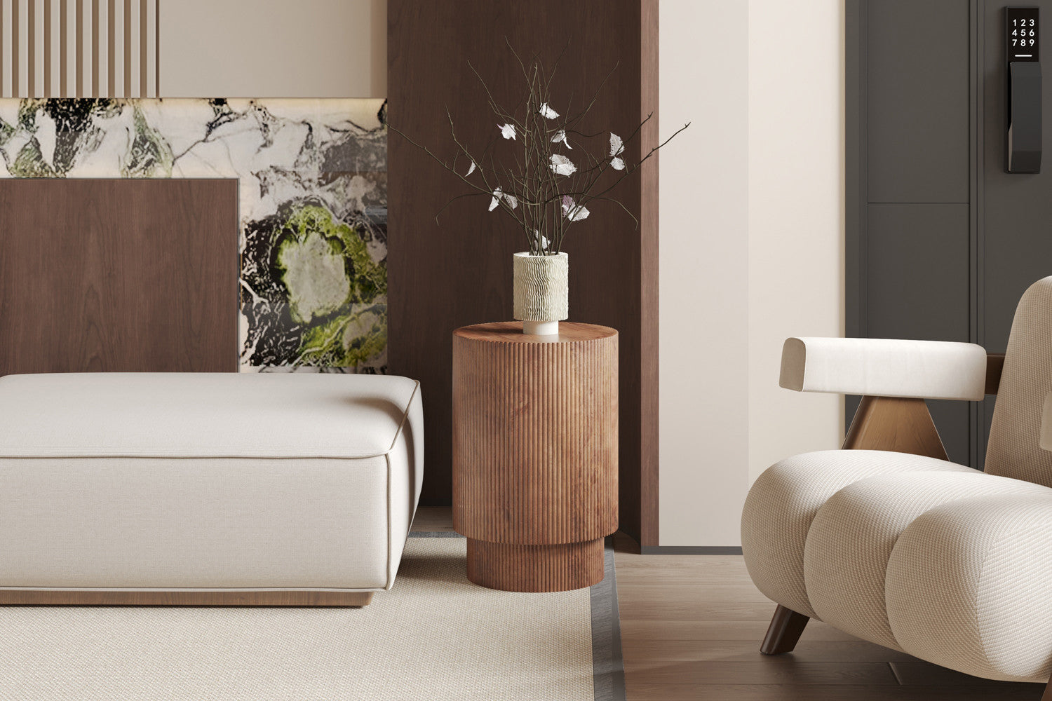 Bijzettafel 'Victor' Mangohout Lichtbruin