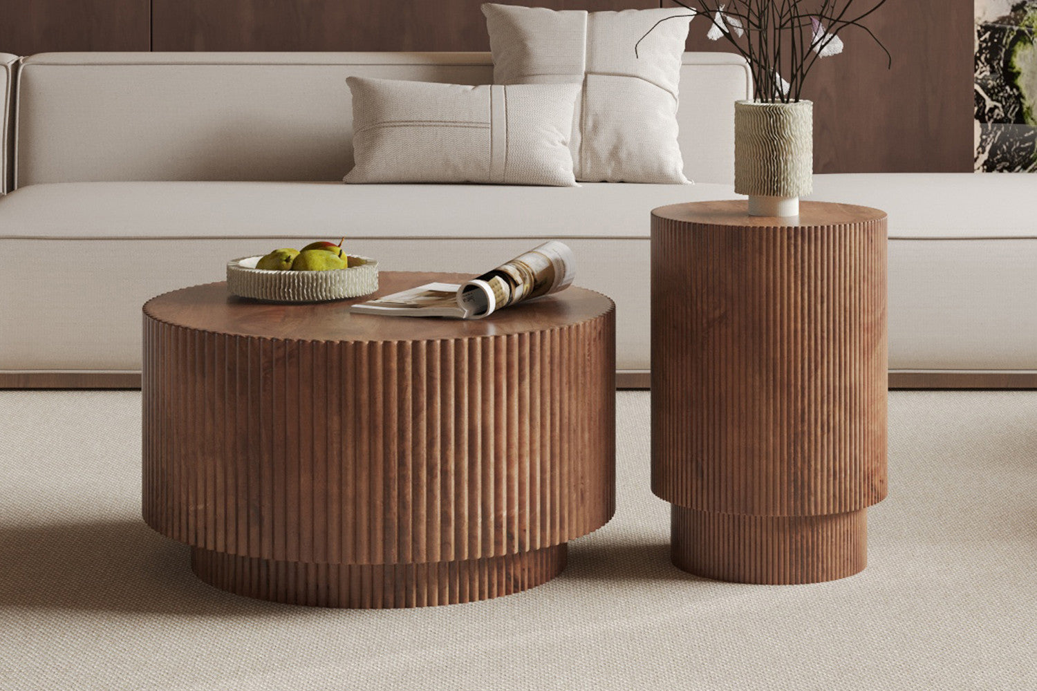 Bijzettafel 'Victor' Mangohout Lichtbruin