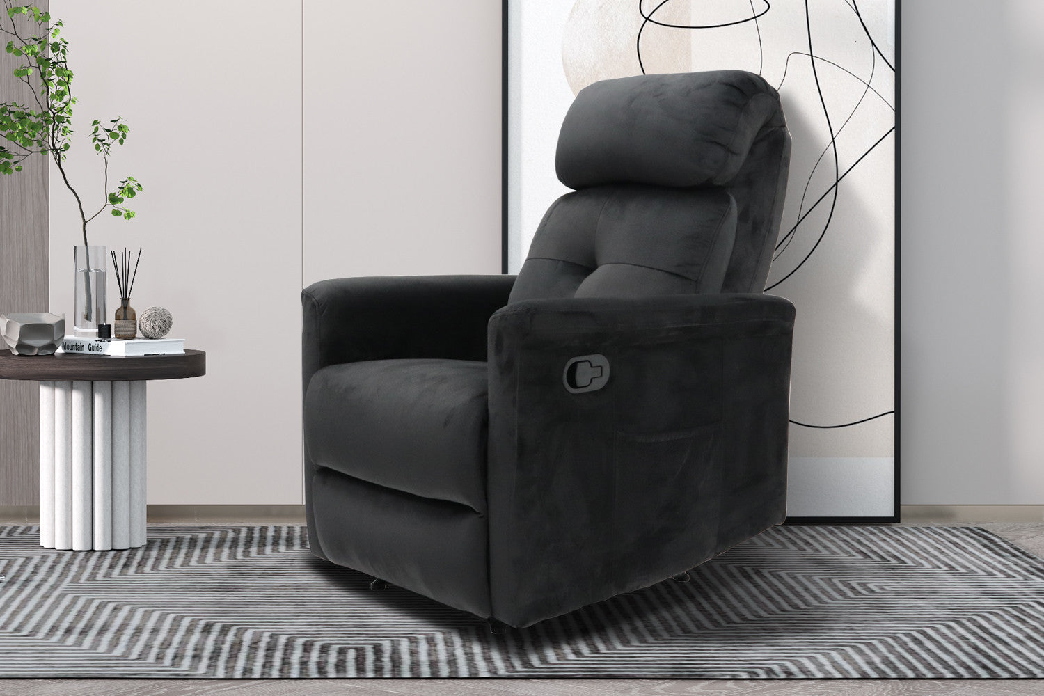 Relax 'Wuhan' manueel verstelbaar Stof Zwart