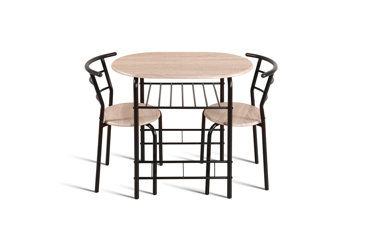 Tafelset 'Adam' Zwart metaal Decor sonoma