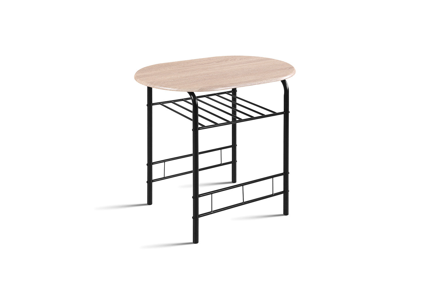 Tafelset 'Adam' Zwart metaal Decor sonoma