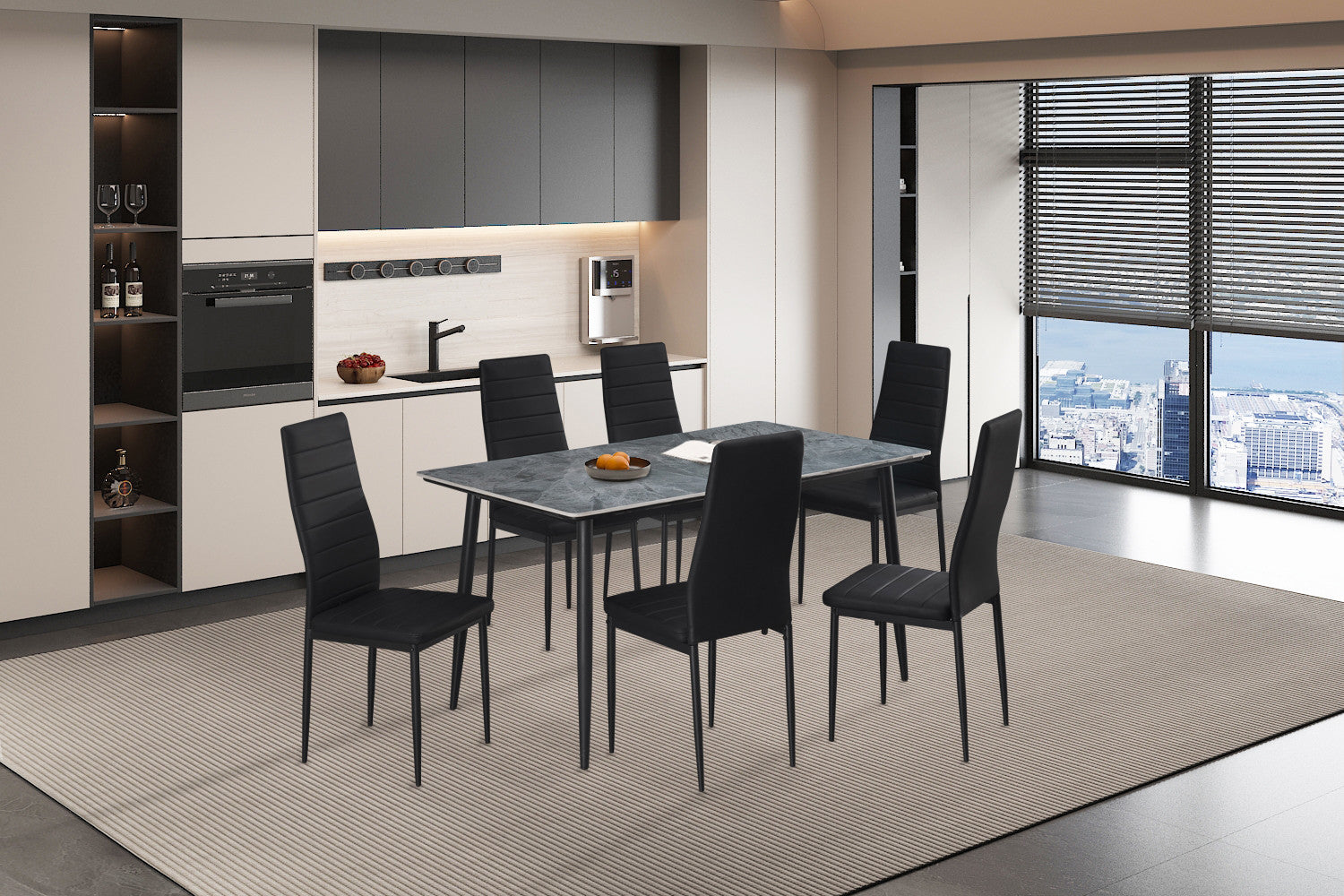 Tafel 'Kenzo' 140 cm Rechthoekig Steen Grijs