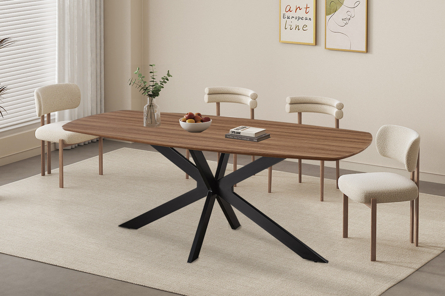 Tafel 'Aziz' 200 cm Deens Ovaal Decor Oude Eik