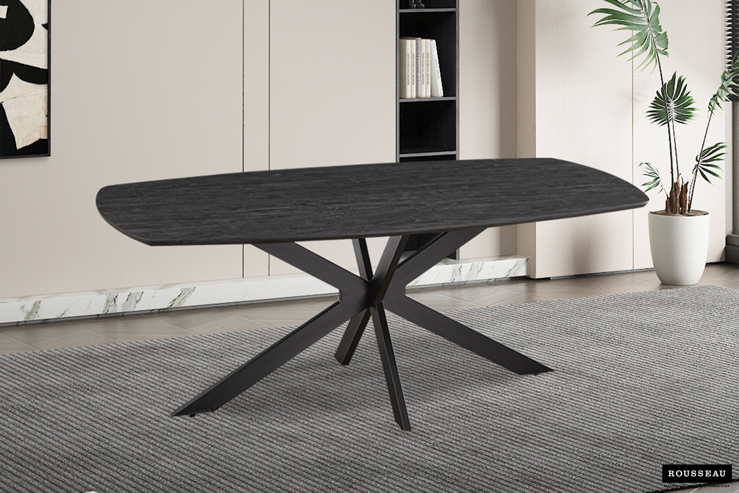 Tafel 'Aziz' 200 cm Deens Ovaal Decor Donkerbruin