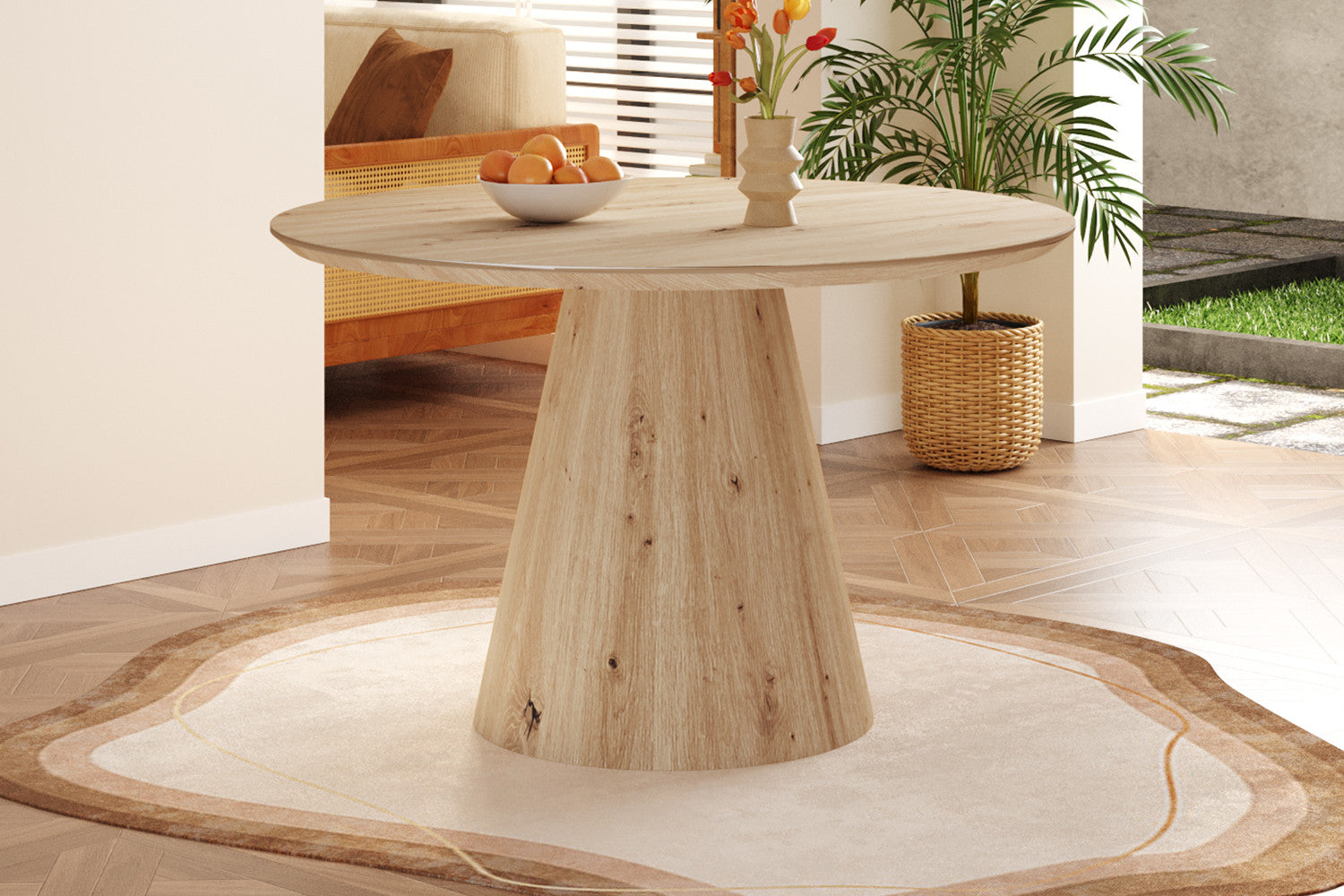 Tafel 'Tigo' 120 cm Rond Decor Oude eik
