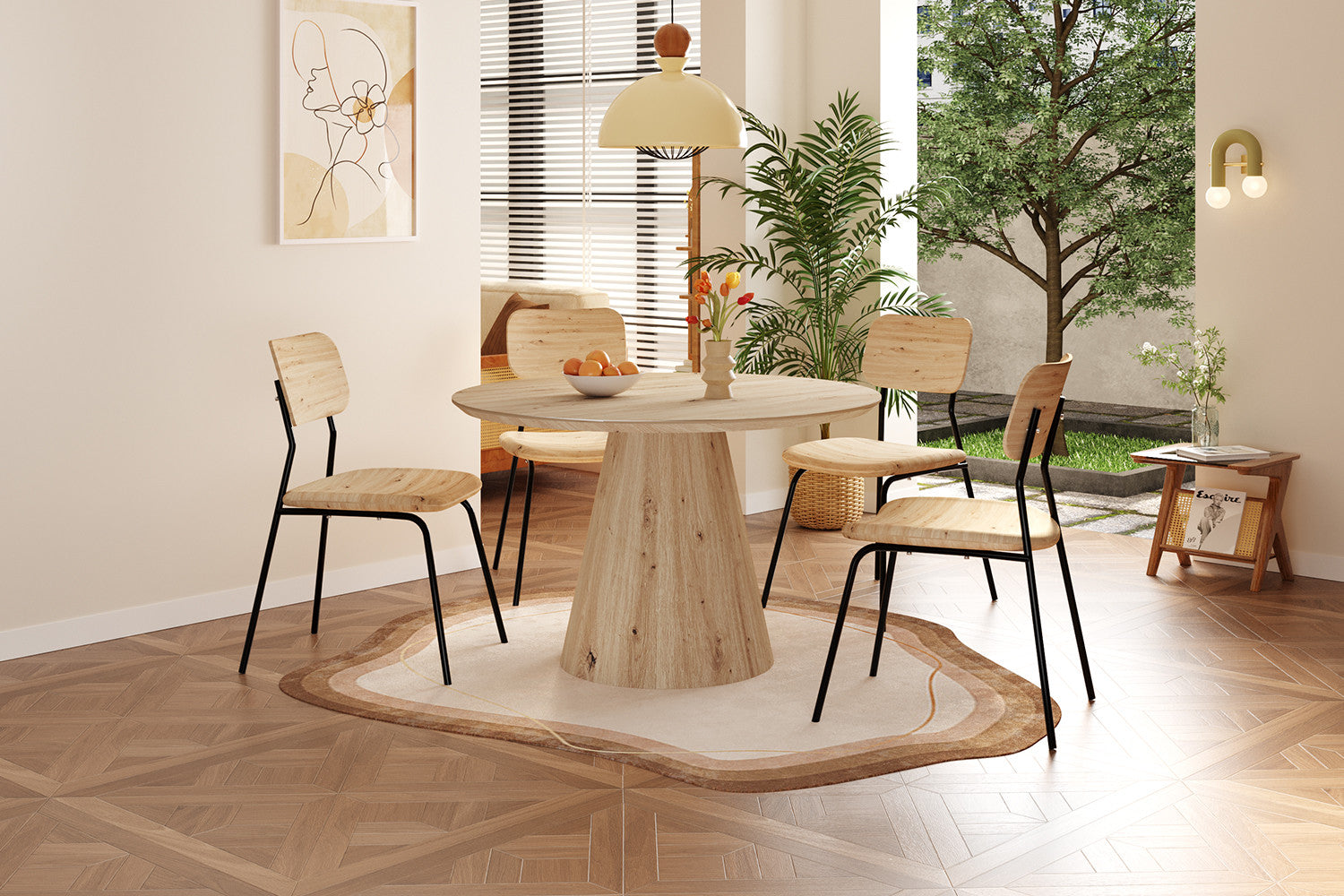 Tafel 'Tigo' 120 cm Rond Decor Oude eik