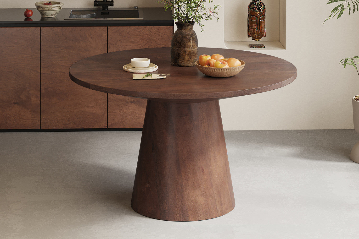 Tafel 'Tommy' 130 cm Rond Mangohout Bruin