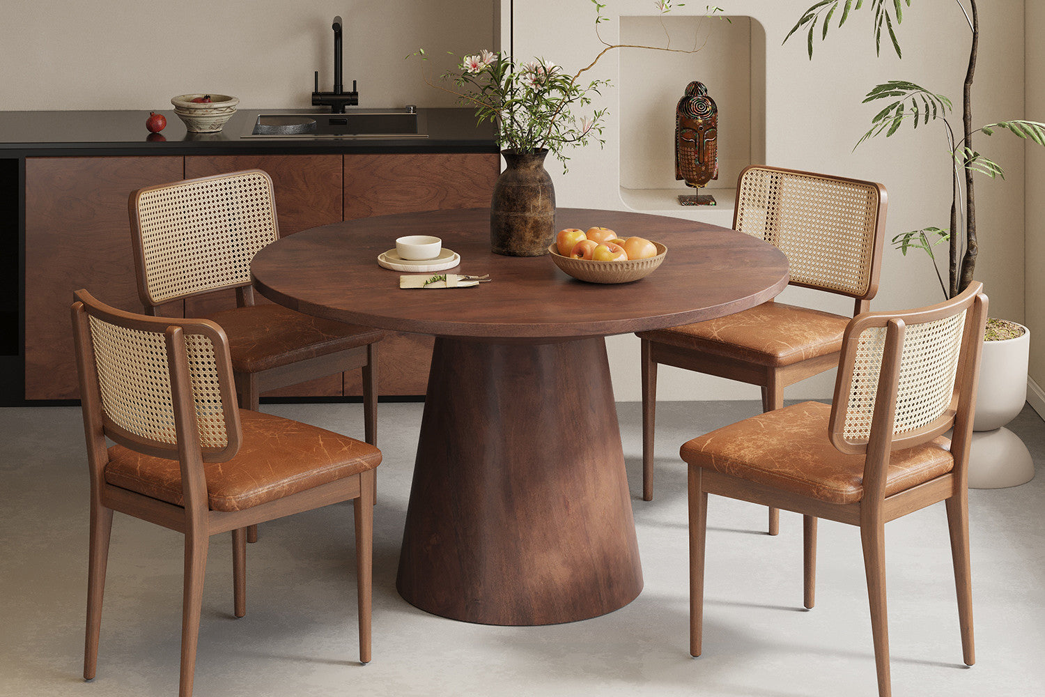 Tafel 'Tommy' 130 cm Rond Mangohout Bruin