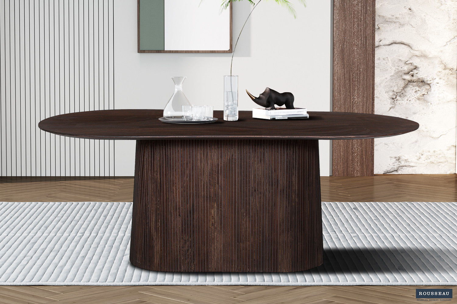 Tafel 'Miguel' 200 cm Ovaal Mangohout Donkerbruin