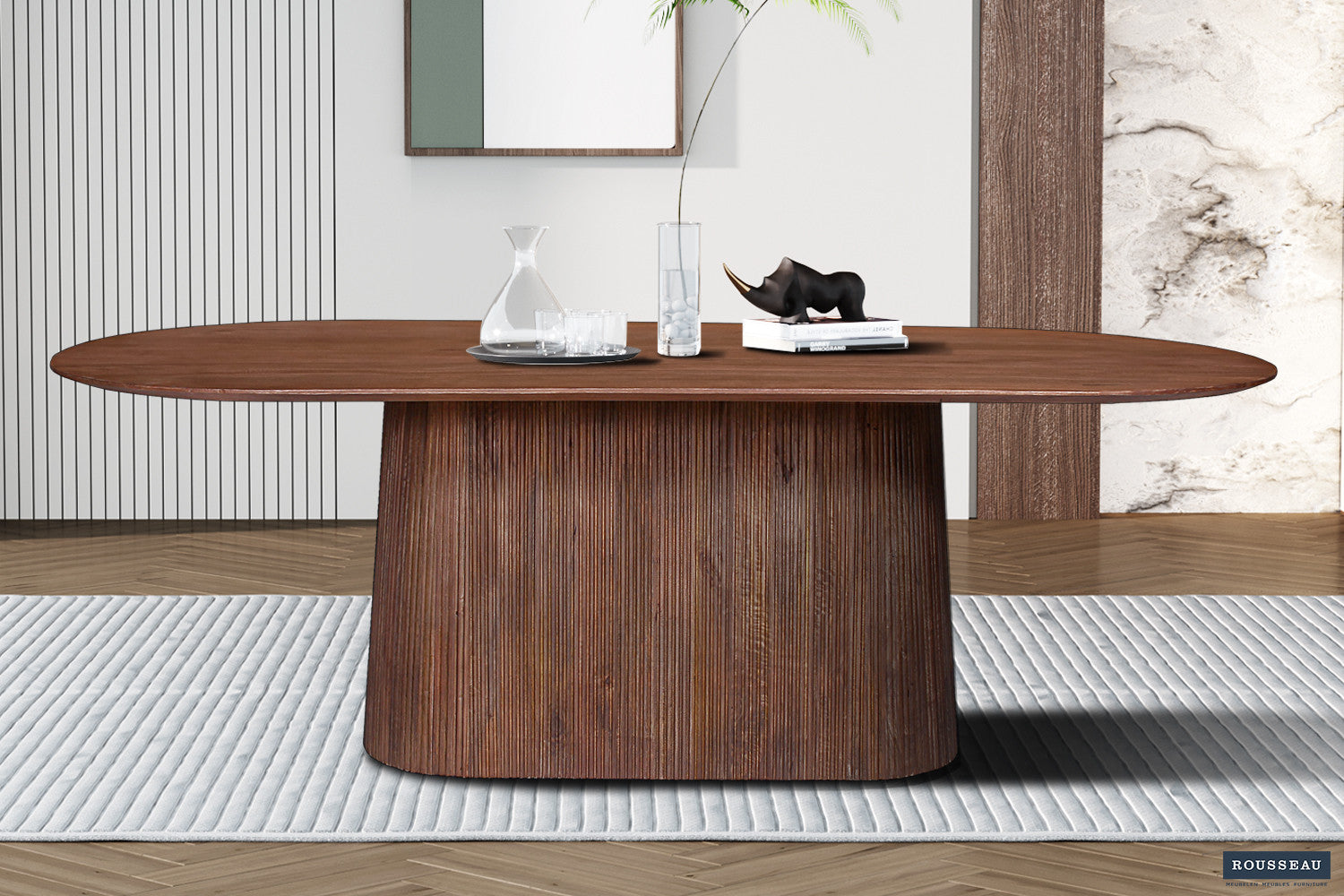 Tafel 'Miguel' 230 cm Ovaal Mangohout Lichtbruin